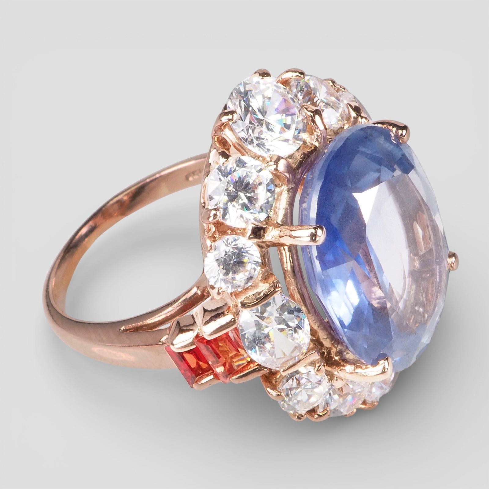 Blue Tanzanite 925 Sterling Silver Rose Gold Rings