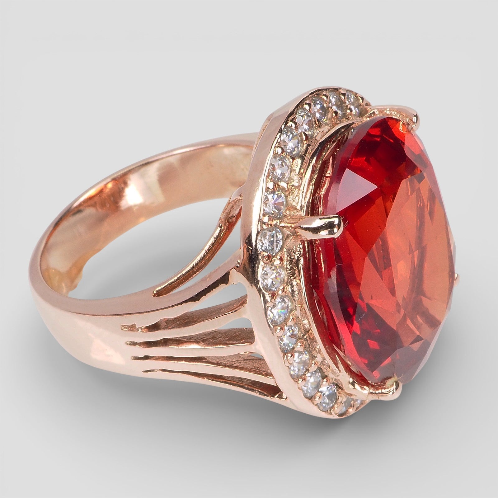 Red Spessartite 925 Sterling Silver Rings