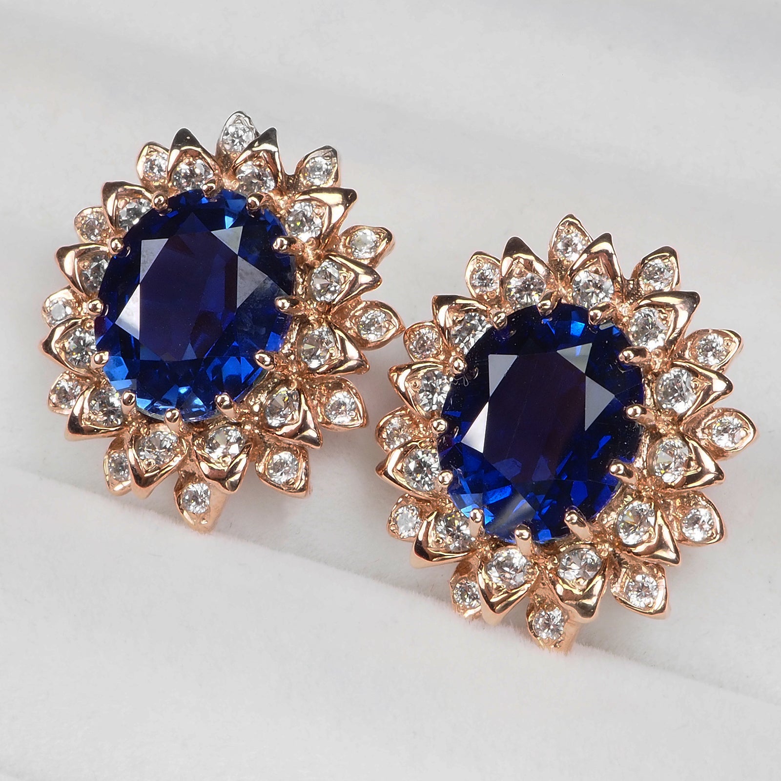 Blue Sapphire 925 Sterling Silver Earrings