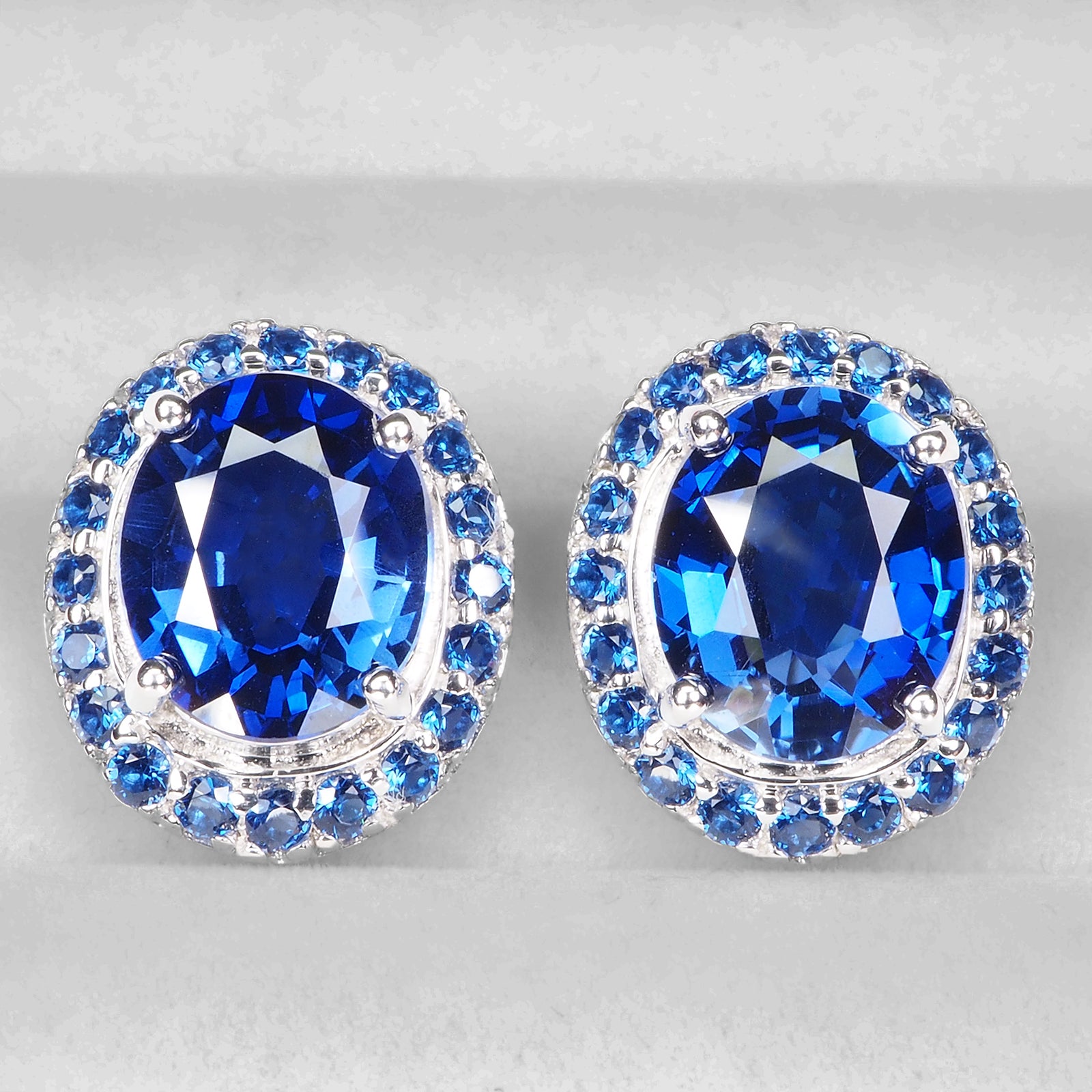 925 STERLING SILVER BLUE SAPPHIRE EARRINGS