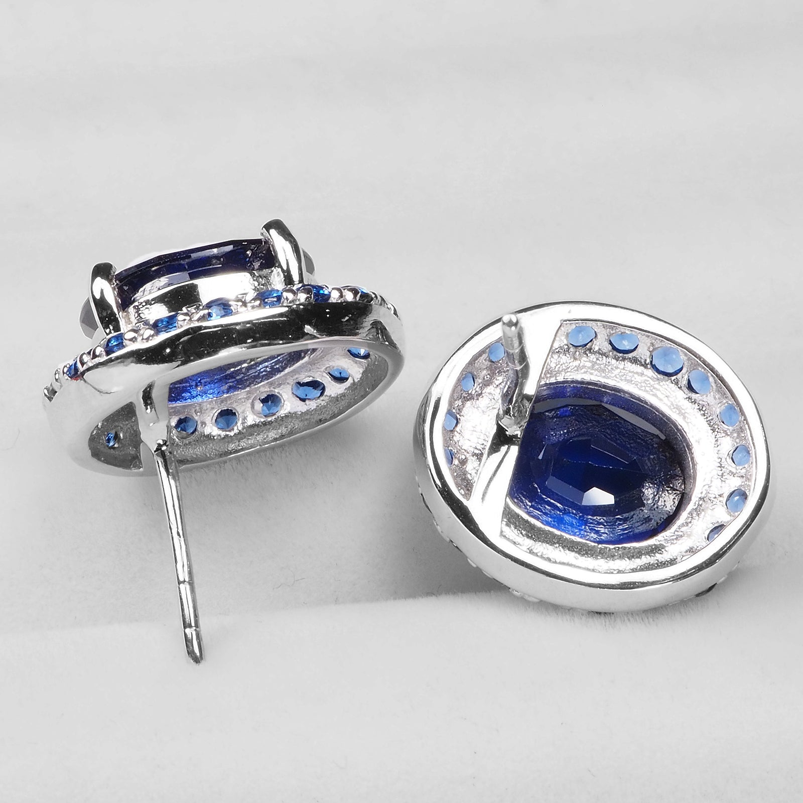 925 STERLING SILVER BLUE SAPPHIRE EARRINGS