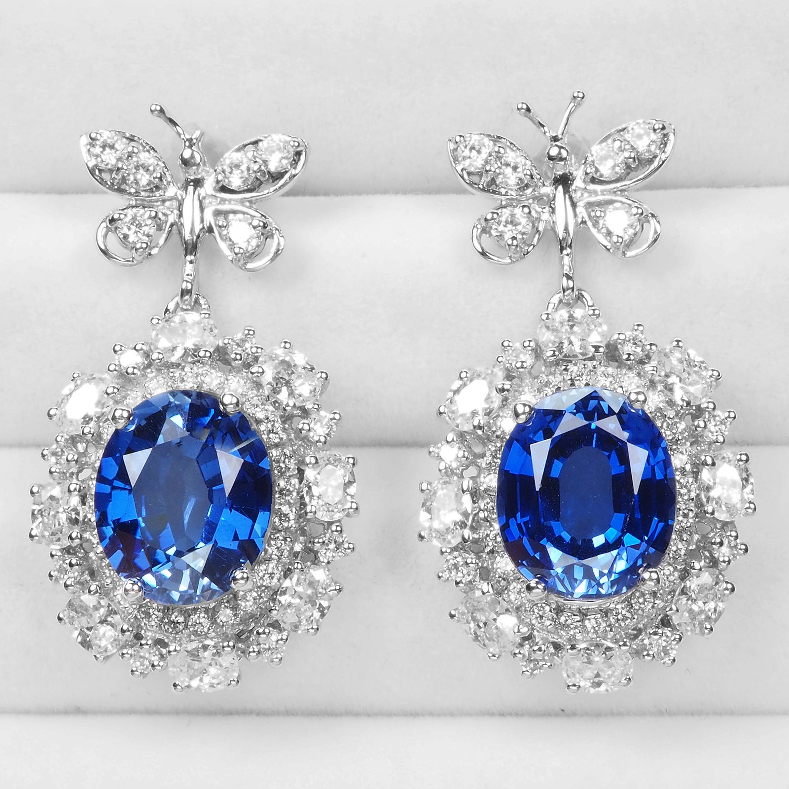 BLUE SAPPHIRE 925 STERLING SILVER EARRINGS