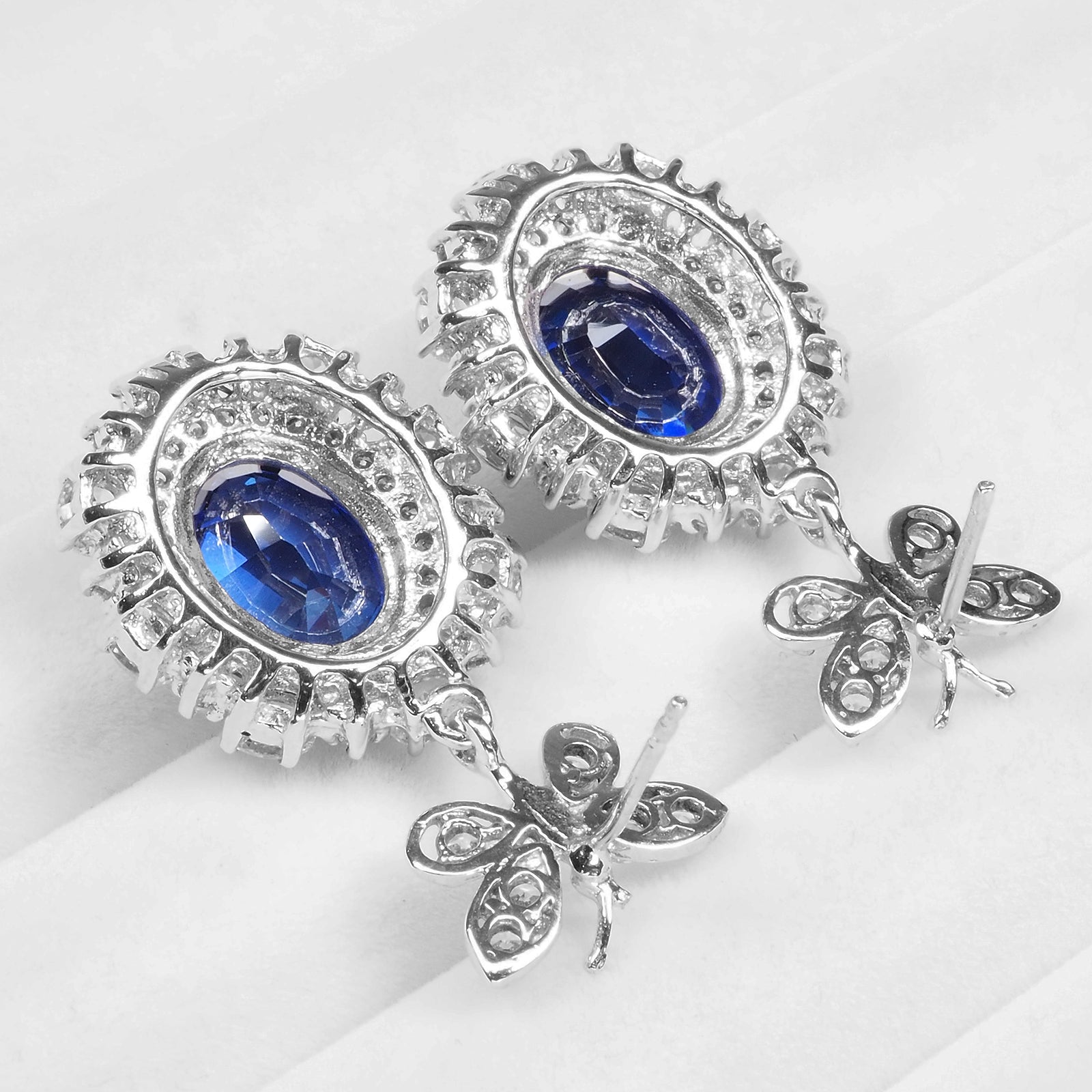 BLUE SAPPHIRE 925 STERLING SILVER EARRINGS