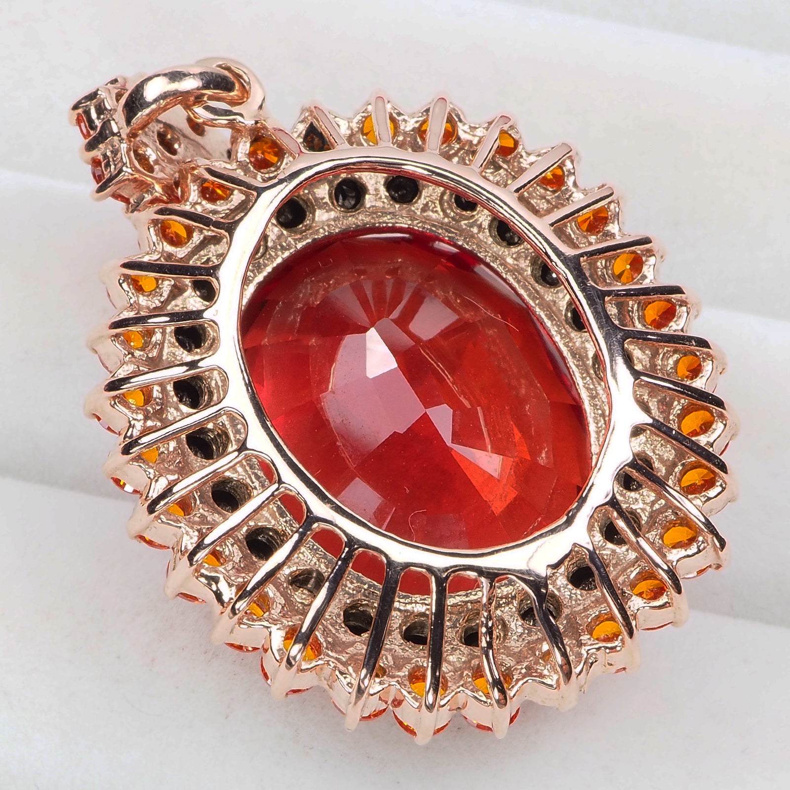 Red Spessartite 925 Sterling Silver Rose Gold Pendants