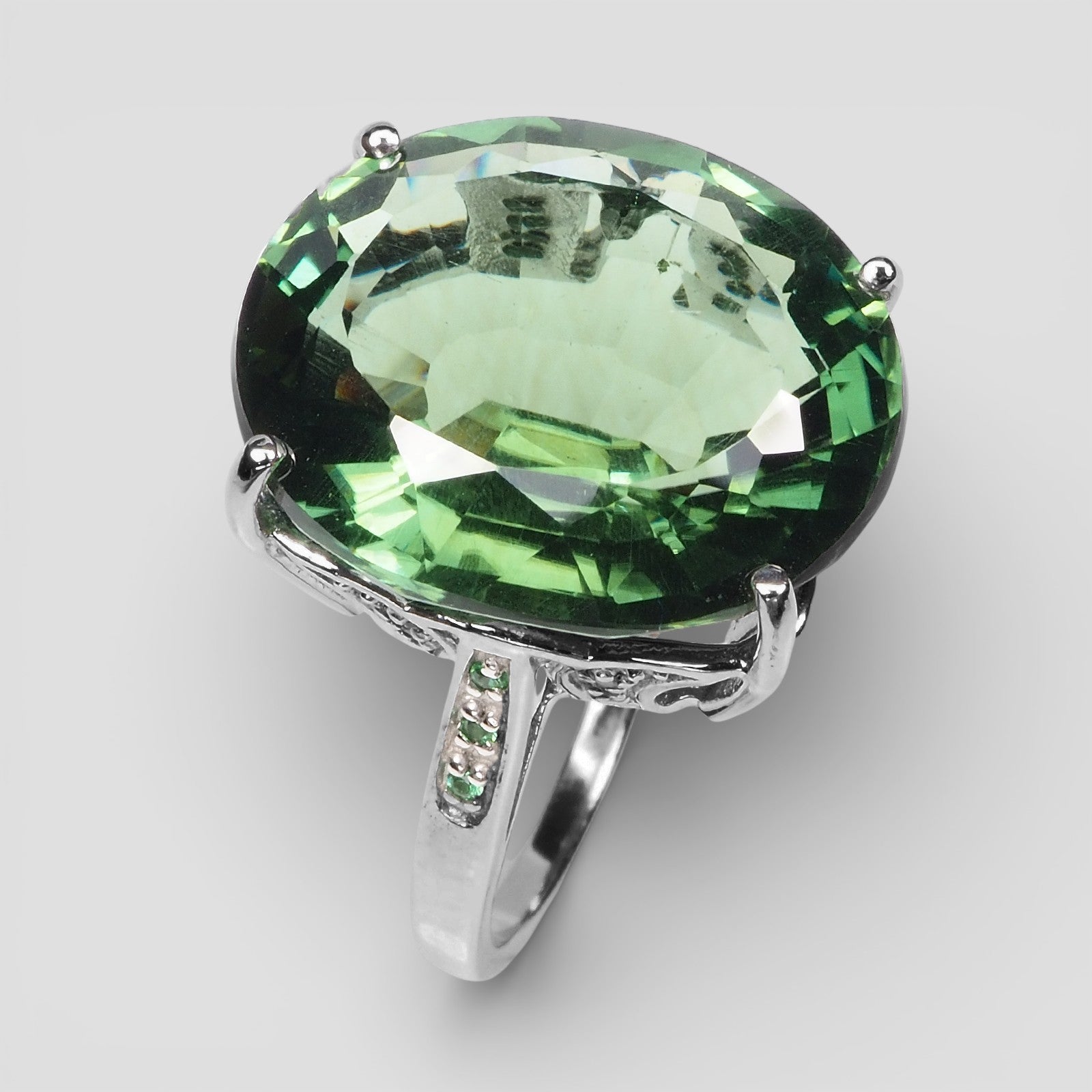 Green Tourmaline 925 Sterling Silver Handmade Rings