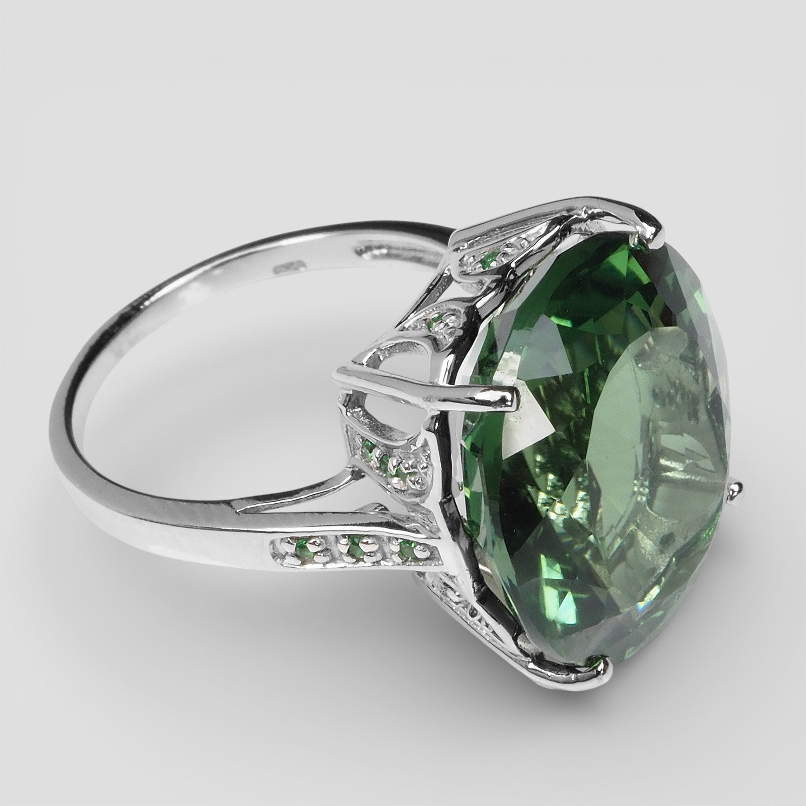 Green Tourmaline 925 Sterling Silver Handmade Rings