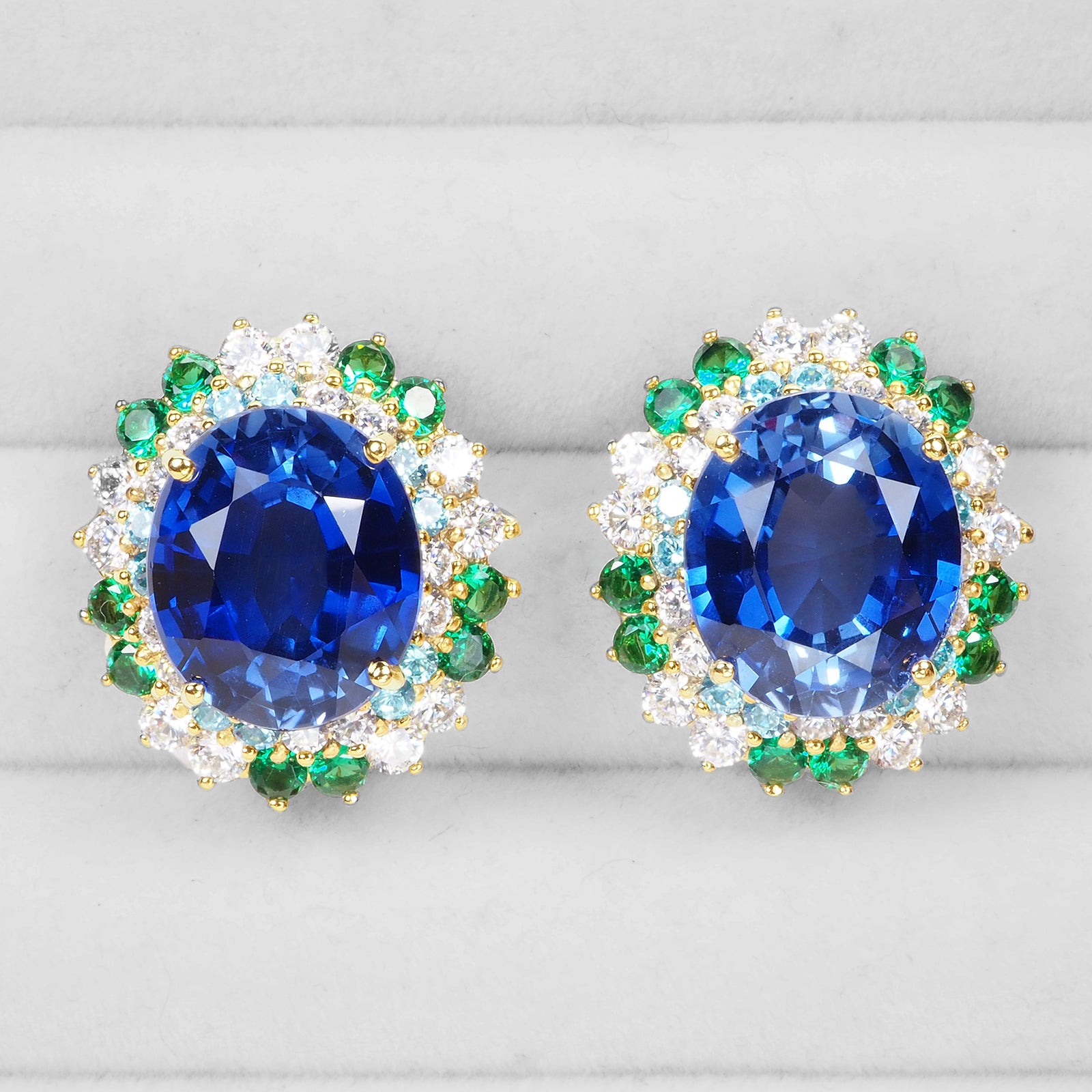 BLUE SAPPHIRE 925 STERLING SILVER HANDMADE EARRINGS