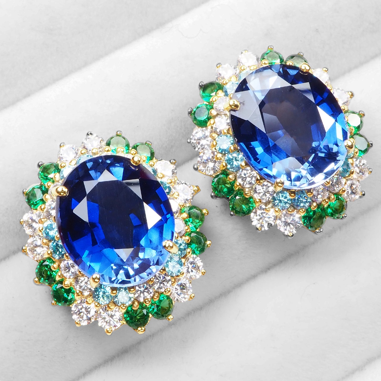 BLUE SAPPHIRE 925 STERLING SILVER HANDMADE EARRINGS