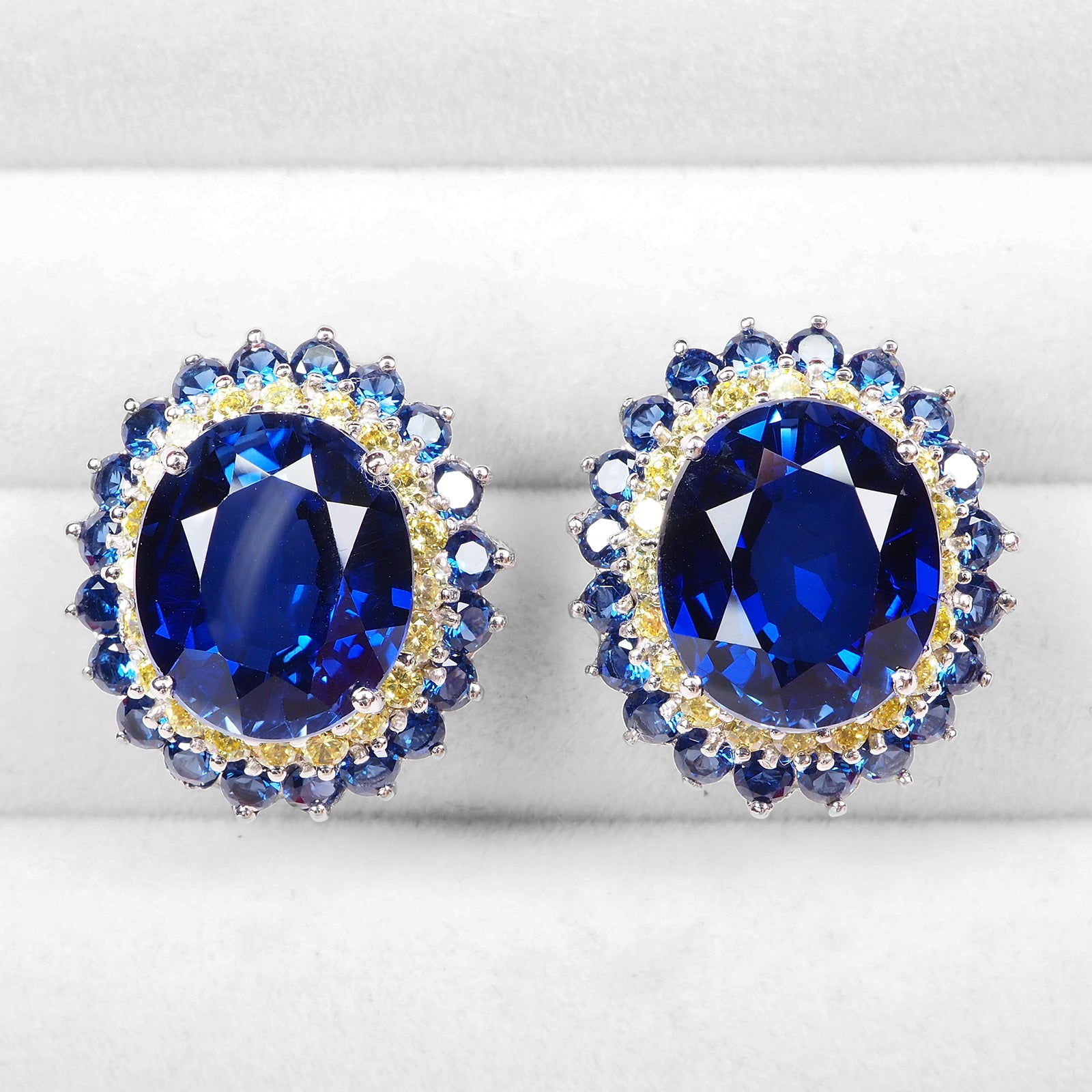 Blue Sapphire 925 Sterling Silver Earrings