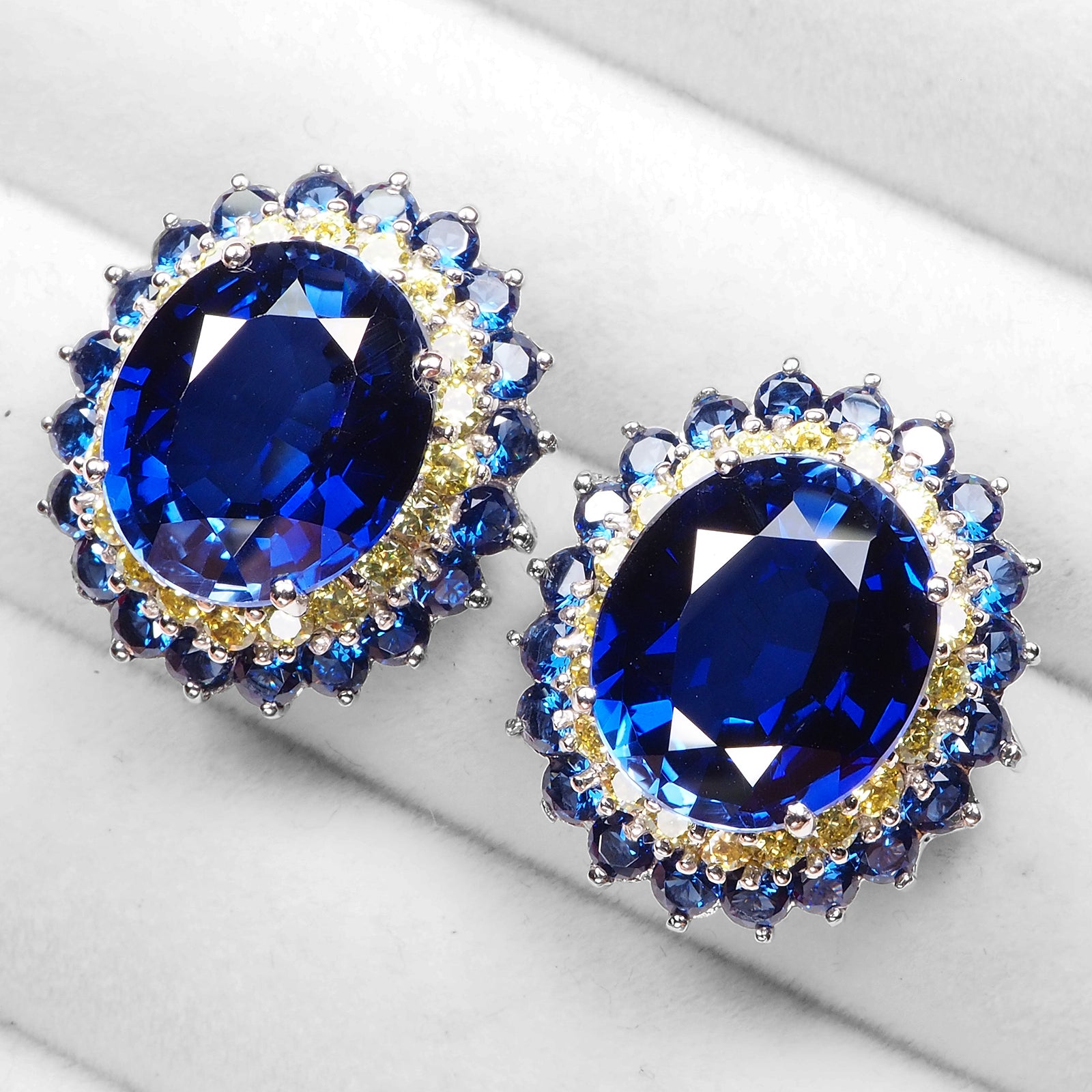 Blue Sapphire 925 Sterling Silver Earrings