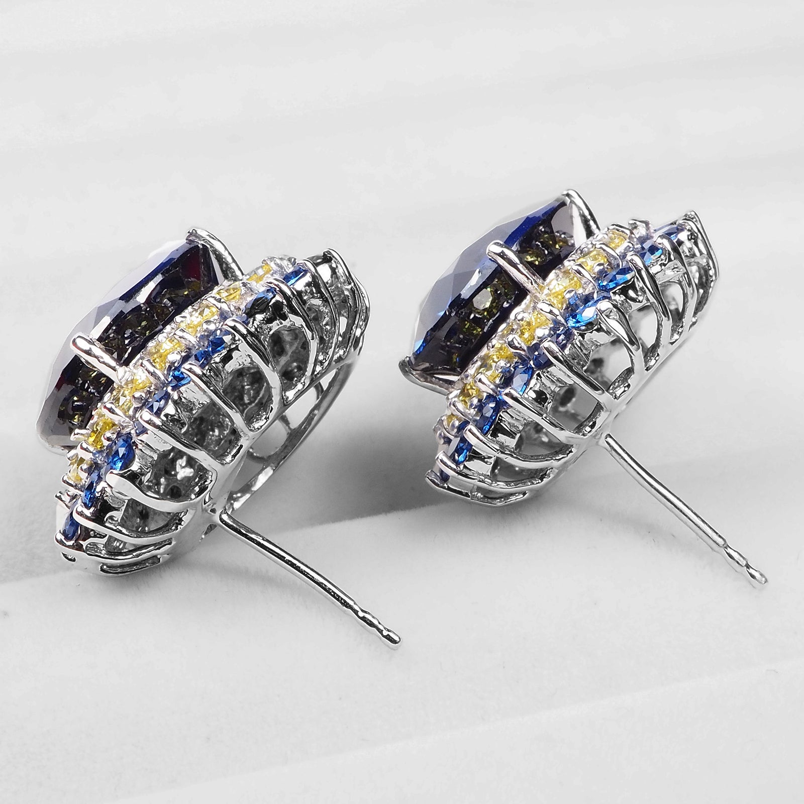 Blue Sapphire 925 Sterling Silver Earrings