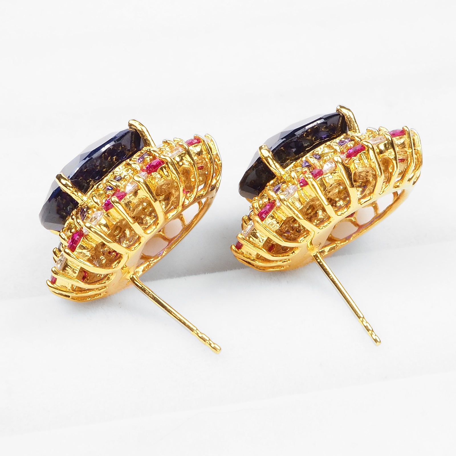 925 Sterling Silver Blue Sapphire Earrings