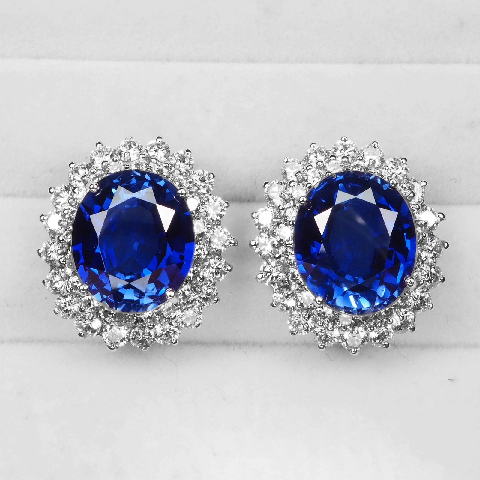 Handmade Blue Sapphire 925 Sterling Silver Earrings