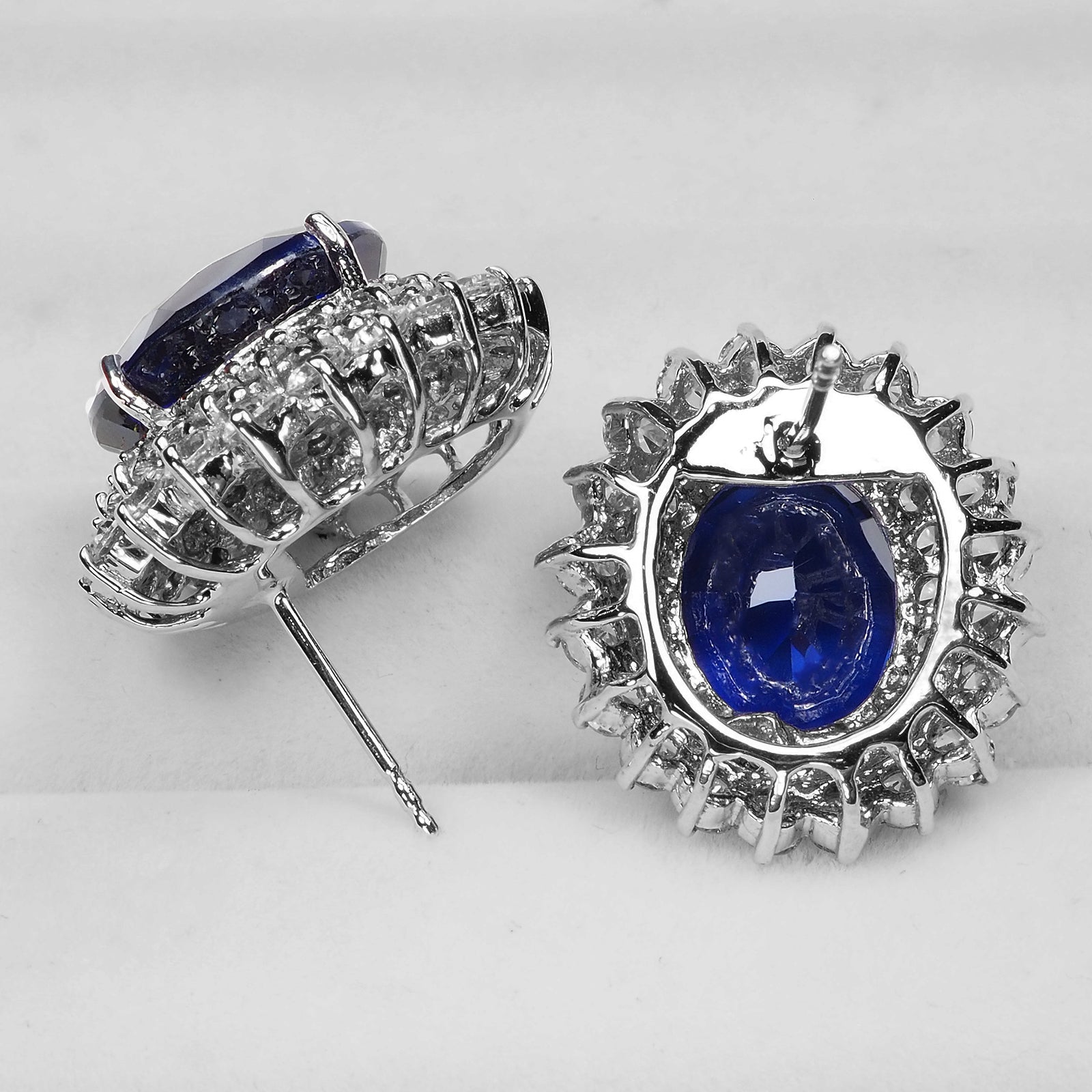 Handmade Blue Sapphire 925 Sterling Silver Earrings