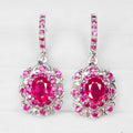 925 STERLING SILVER PINK RUBY EARRINGS