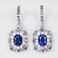 925 Sterling Silver Blue Sapphire Handmade Earrings