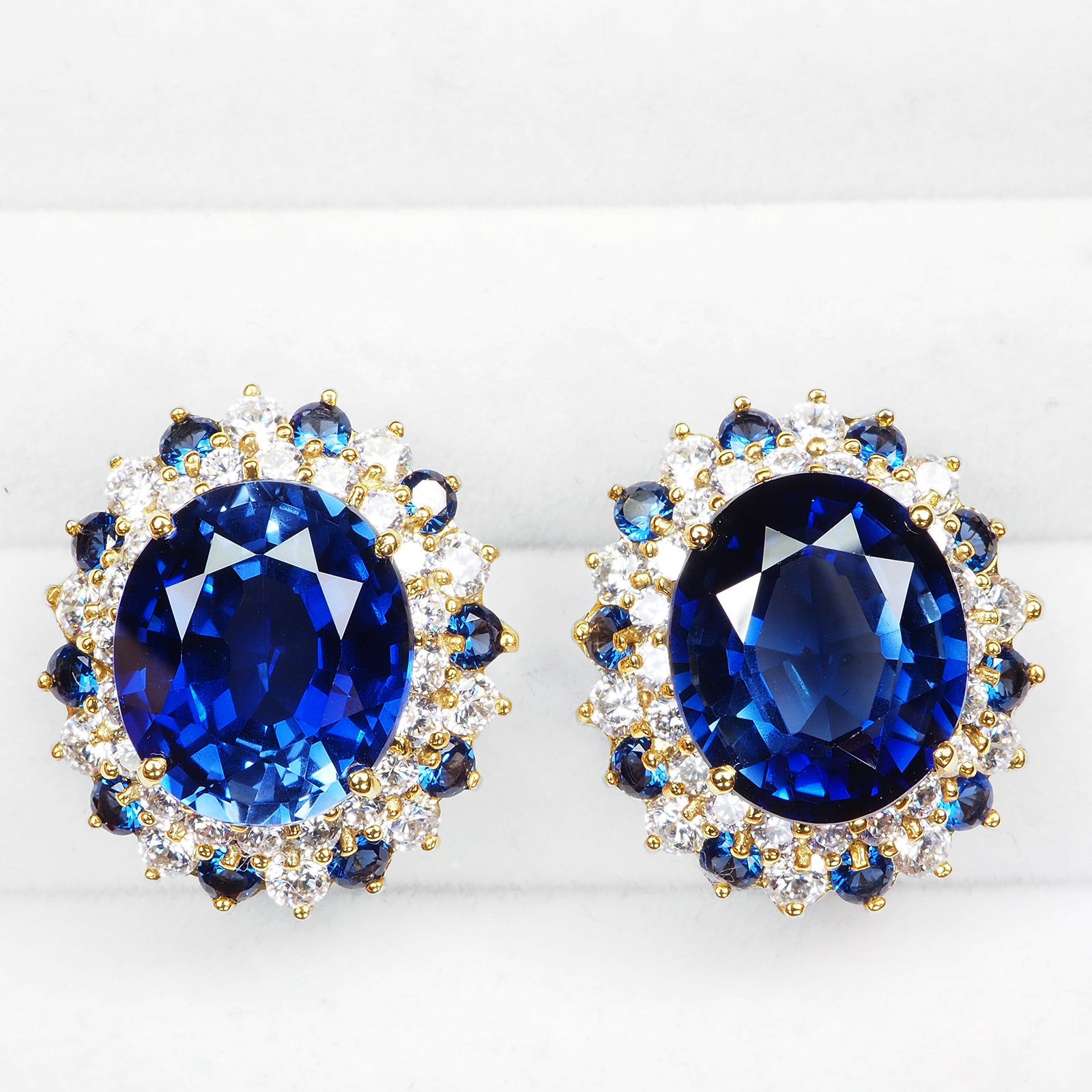 BLUE SAPPHIRE 925 STERLING SILVER EARRINGS