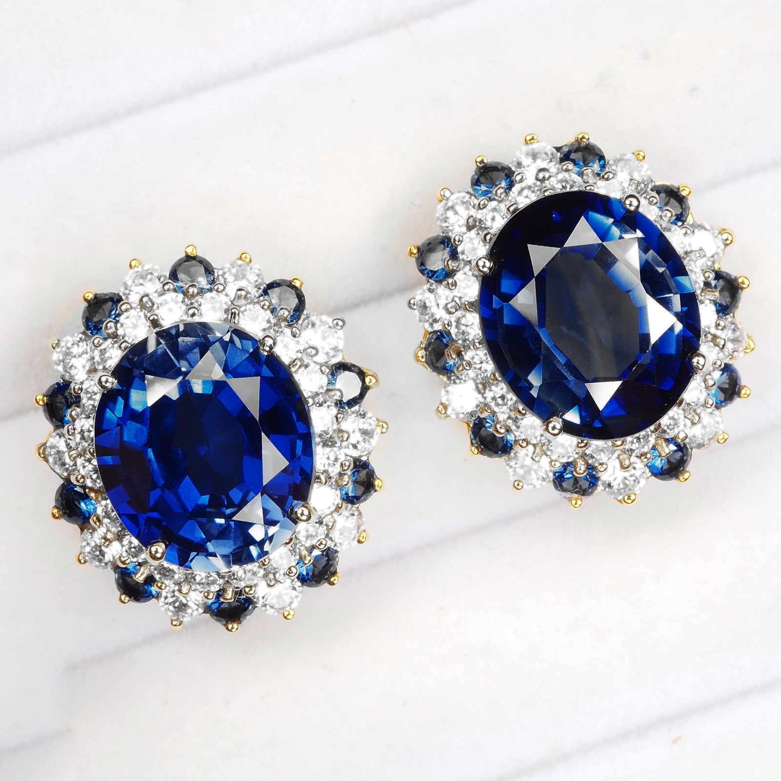 BLUE SAPPHIRE 925 STERLING SILVER EARRINGS