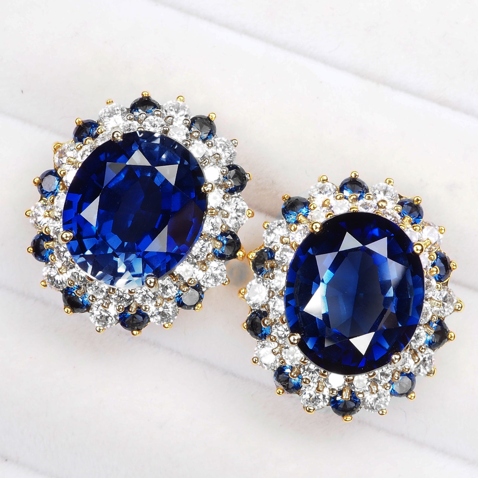 BLUE SAPPHIRE 925 STERLING SILVER EARRINGS