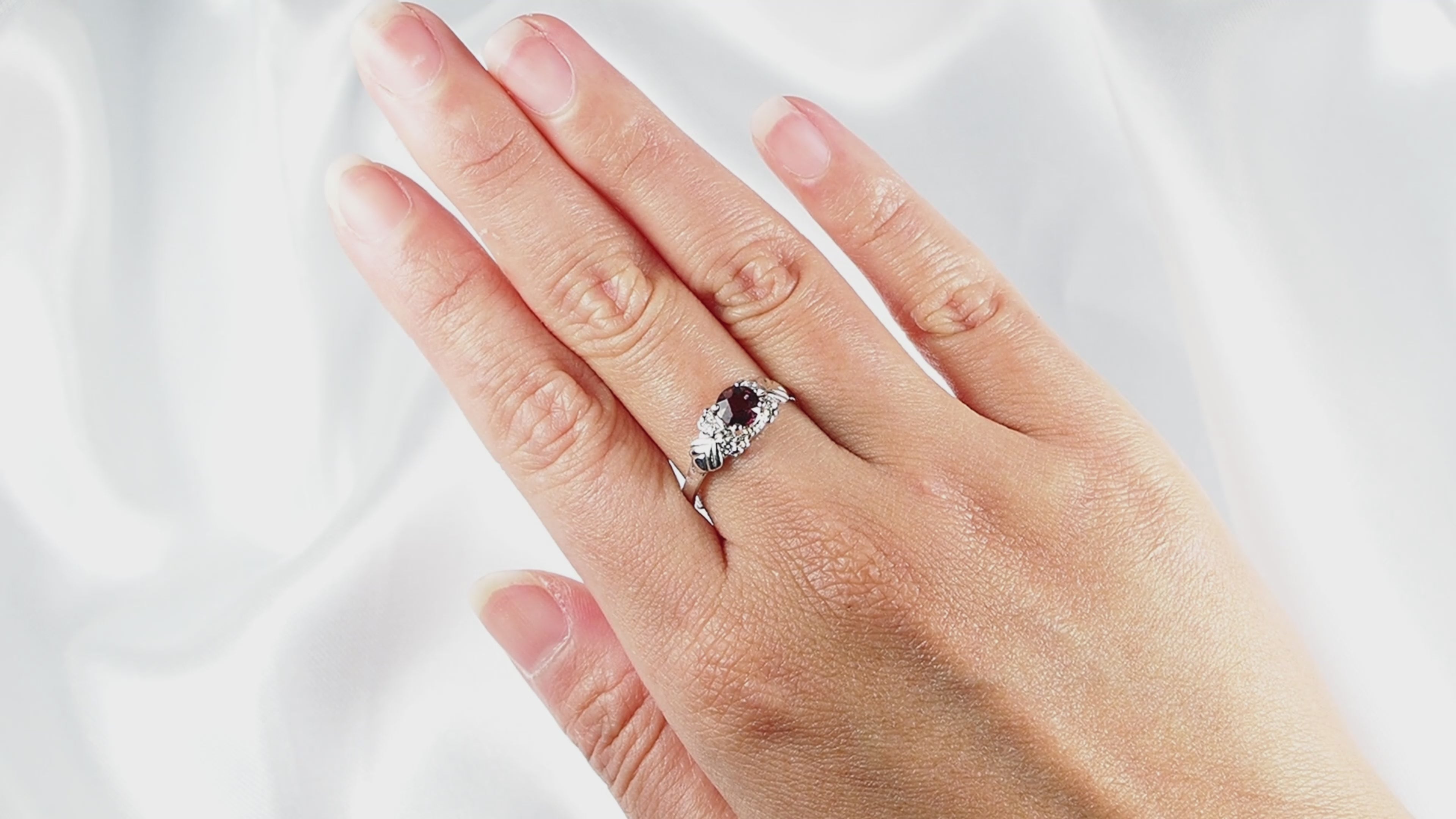 Rose Pink Rhodolite Garnet 925 Sterling Silver Rings,Natural Gemstone, Dainty Stacking