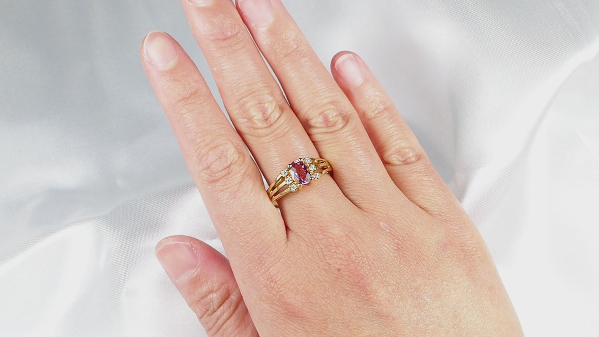 Bunny Pink Tourmaline Ring Sterling Silver 925, Dainty Everyday Ring, Gift for Her