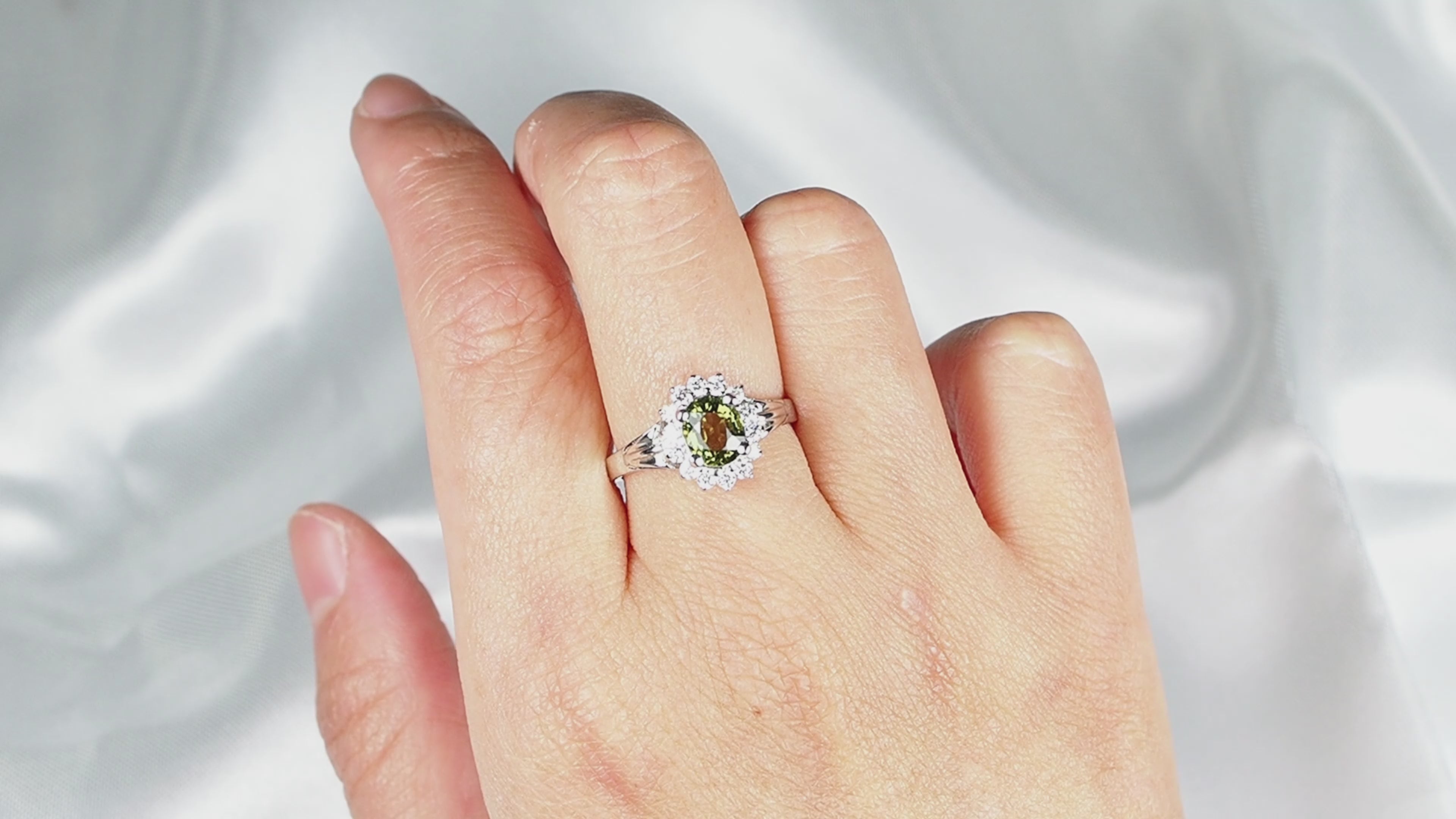 Olive Green Tourmaline 925 Sterling Silver Ring