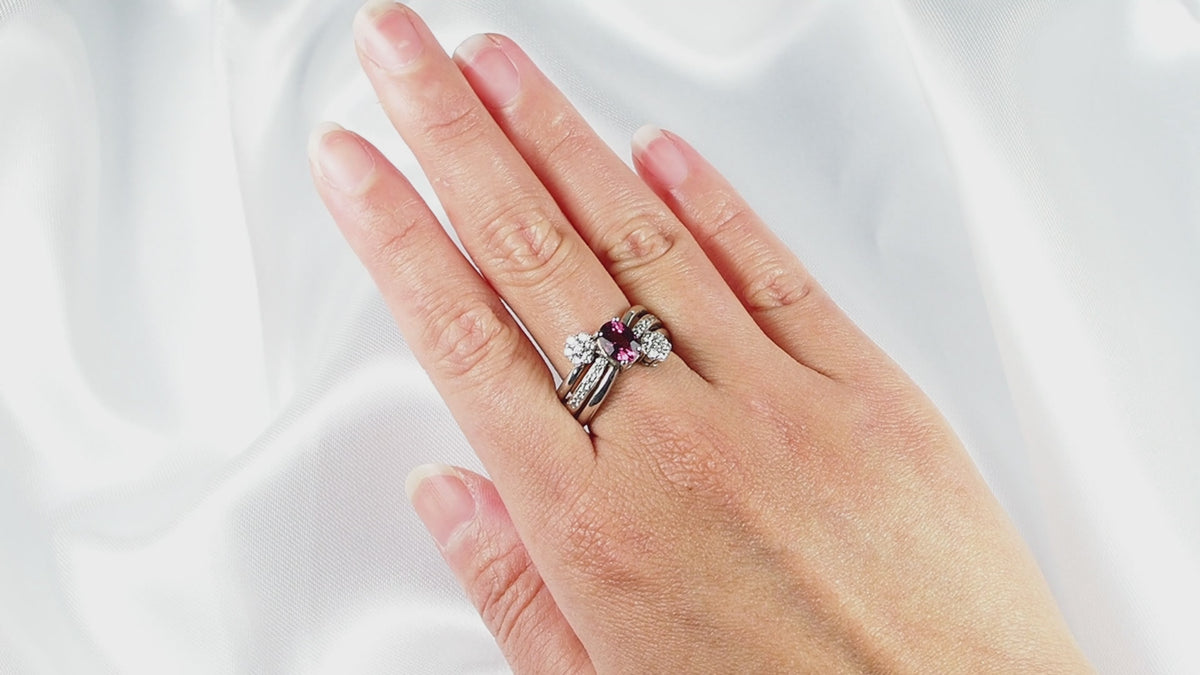 Wine Pink Rhodolite Garnet 925 Sterling Silver Ring,Dainty Everyday Ring