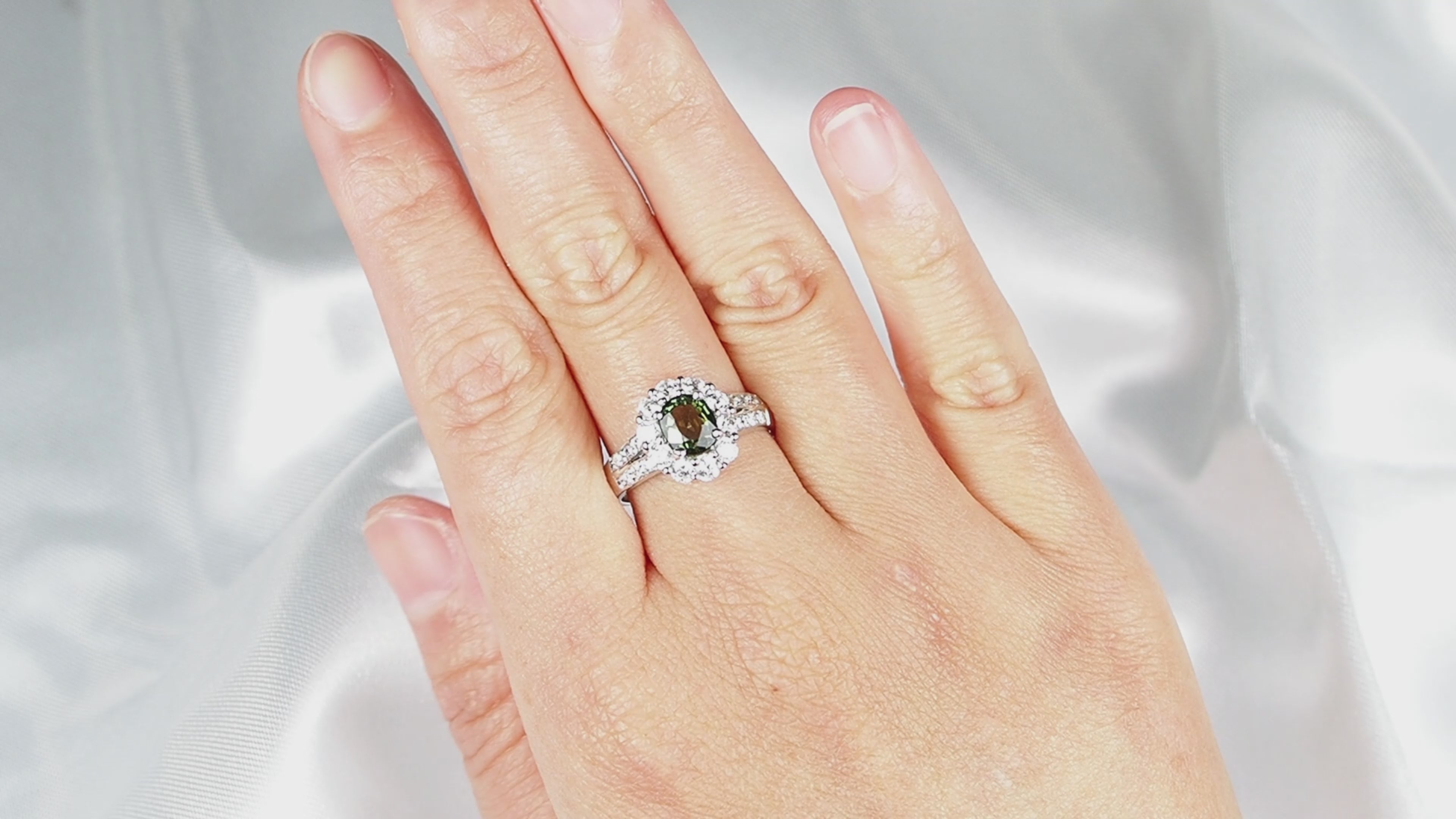 Olive Green Tourmaline 925 Sterling Silver Ring