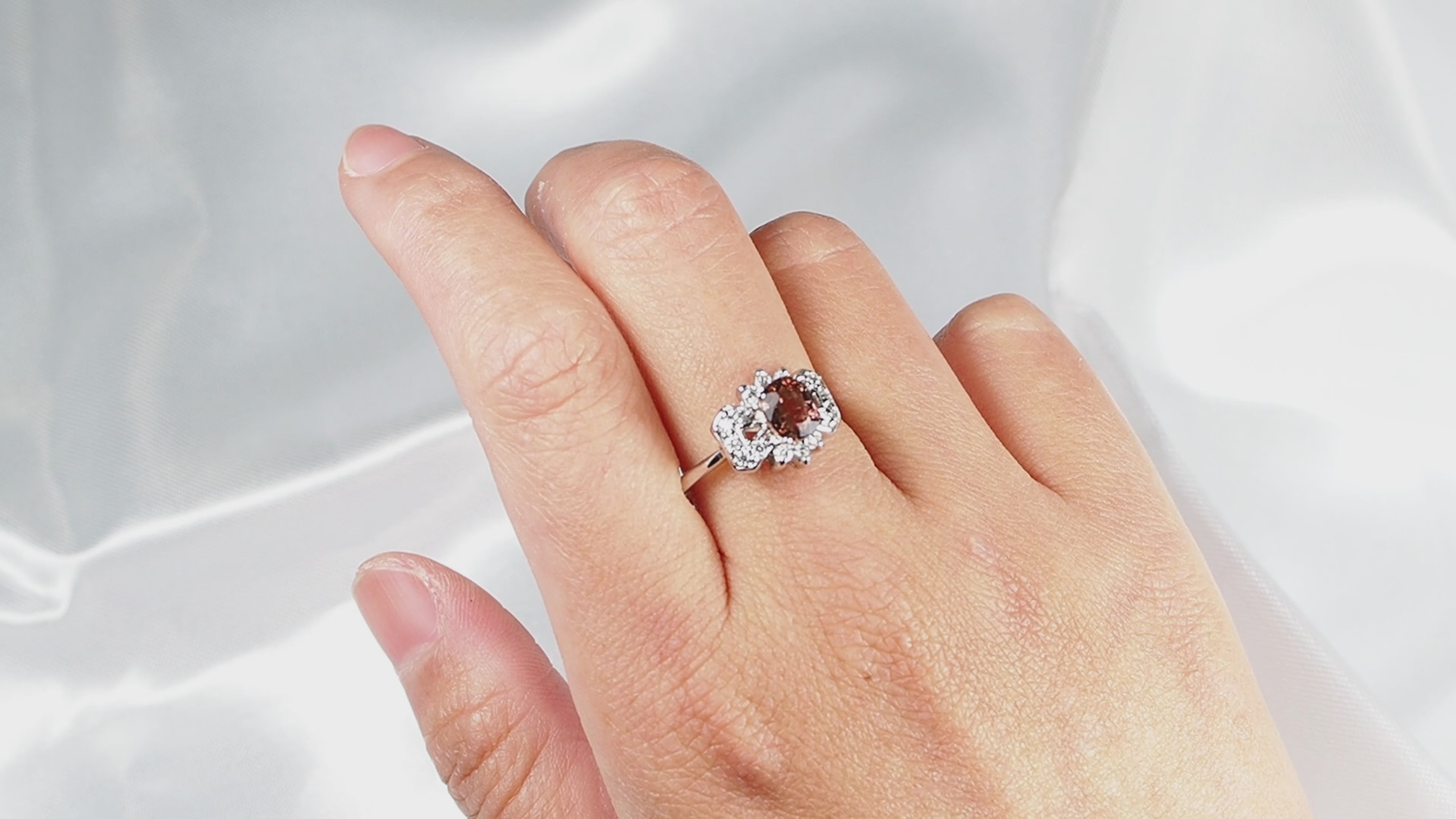 Natural Champagne Pink Tourmaline Jewelry, 925 Sterling Silver Ring, Minimalist Everyday Ring