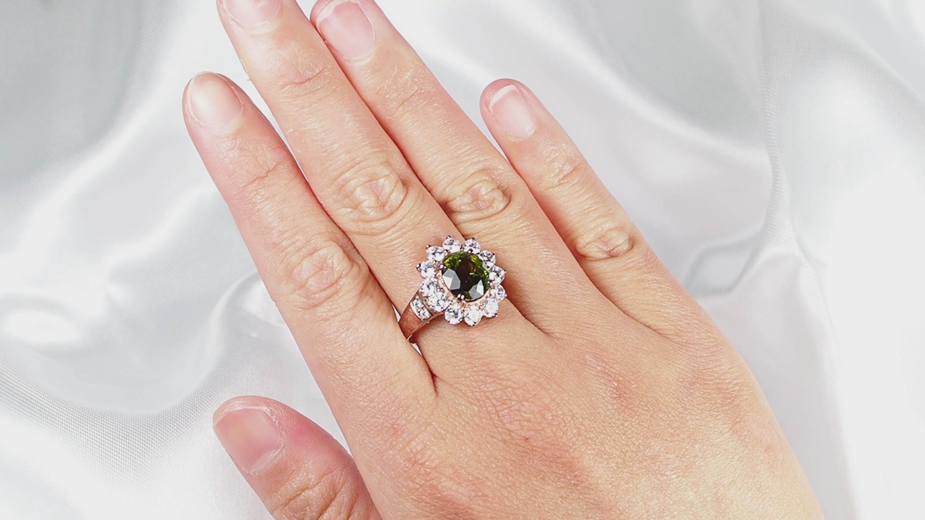 OLIVE GREEN TOURMALINE 925 STERLING SILVER HANDMADE RING,Dainty Minimalist Everyday Ring