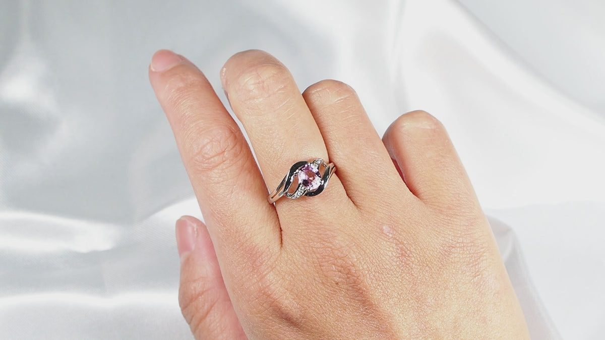 Light Pink Tourmaline Ring Sterling Silver, 925 Unique Gift for Her, Natural Gemstone