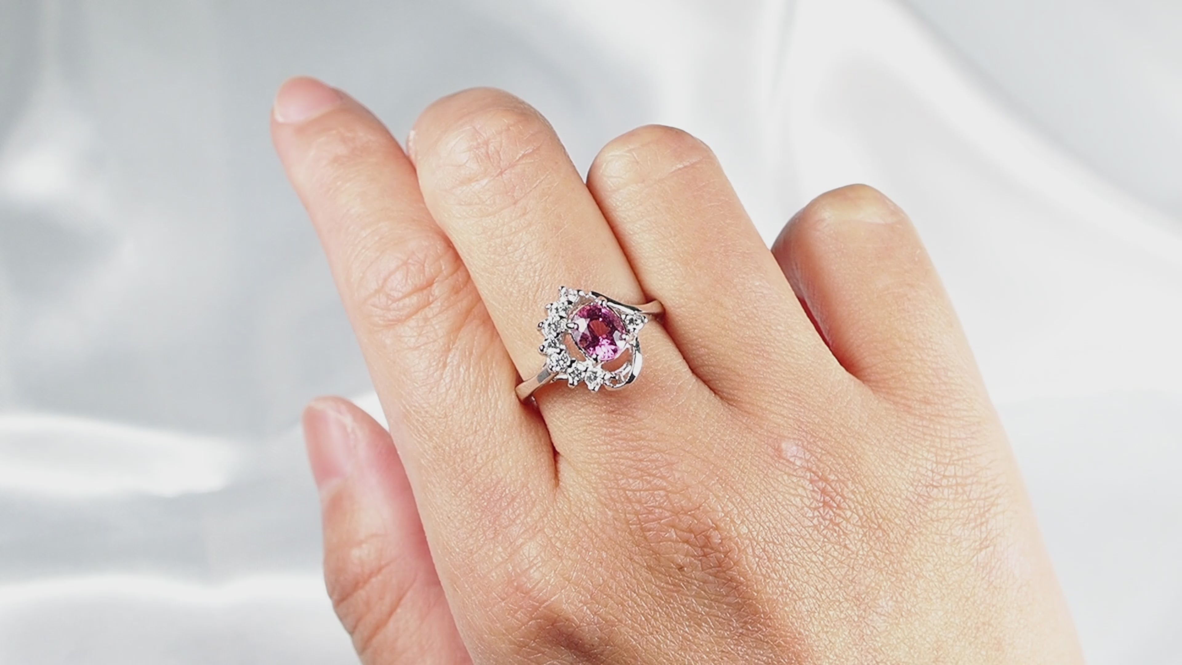 Baby Pink Tourmaline Ring Sterling Silver 925, Minimalist Everyday Gemstone Ring, Gift for Her