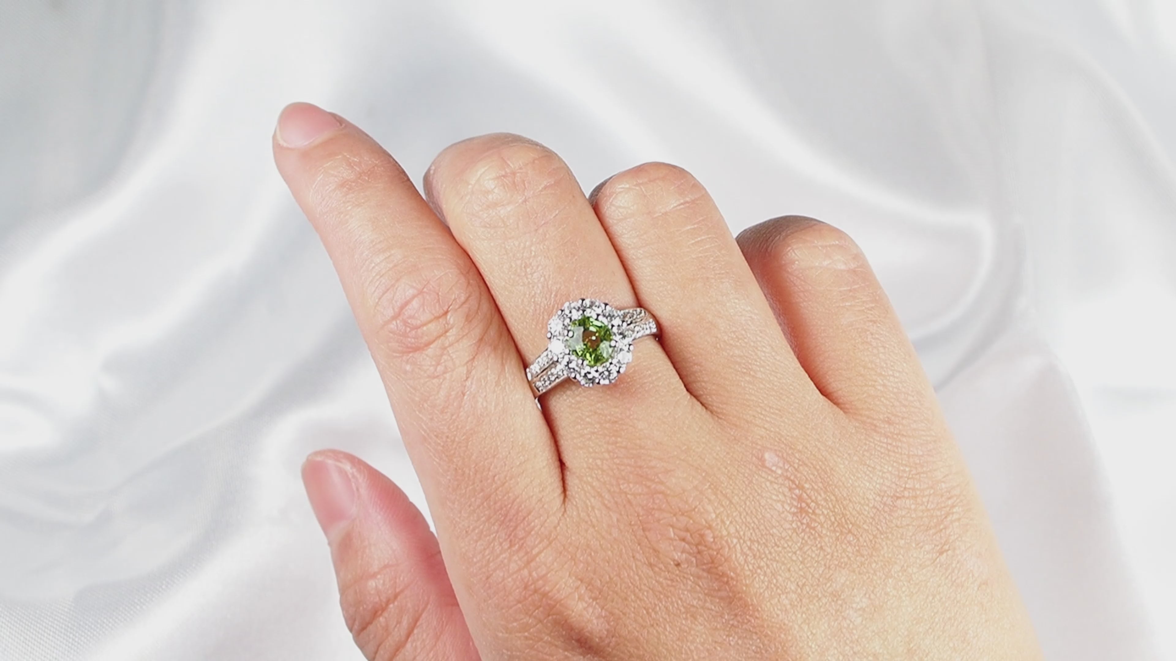 Lime Green Tourmaline 925 Sterling Silver Ring