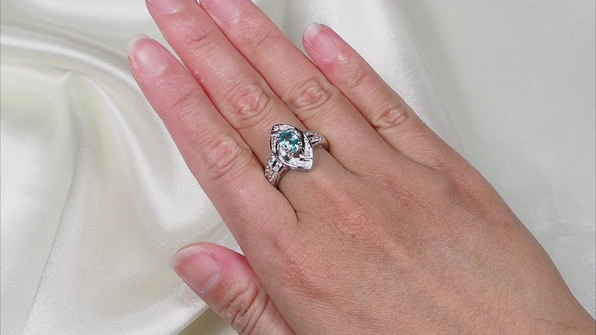 Blue Zircon 925 Sterling Silver Ring, 925 Genuine Gemstone, Everyday Ring