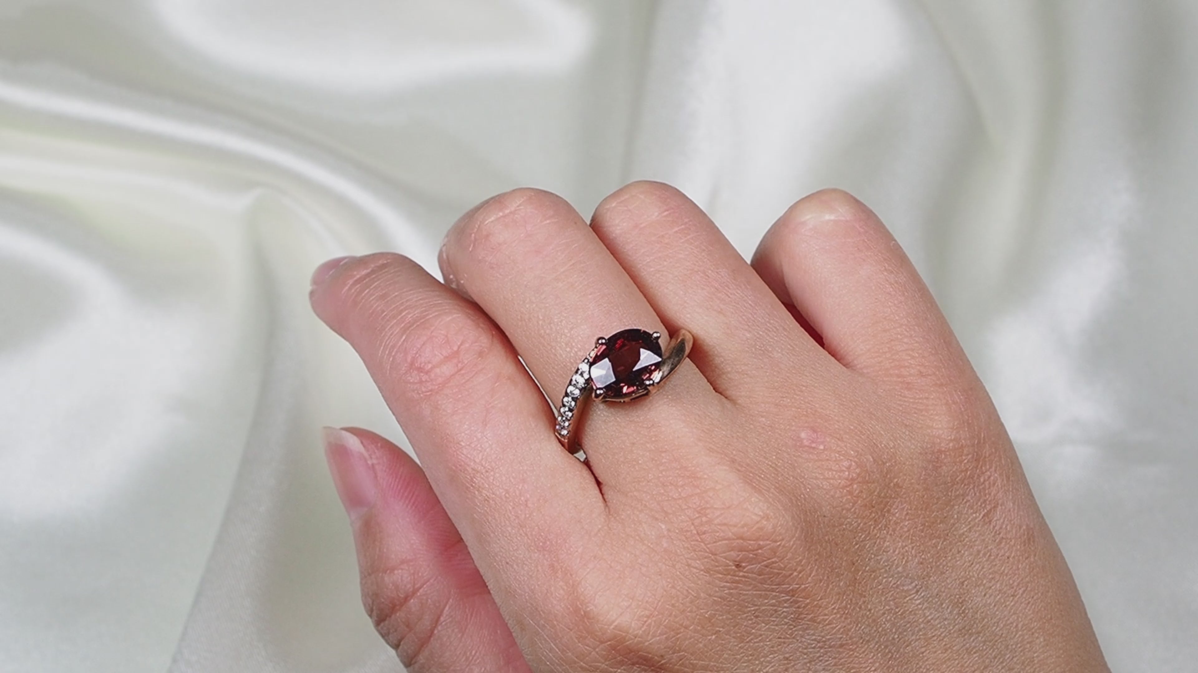 Blood Red Zircon 925 Sterling Silver Ring, 925 Everyday Jewelry, Gift for Her
