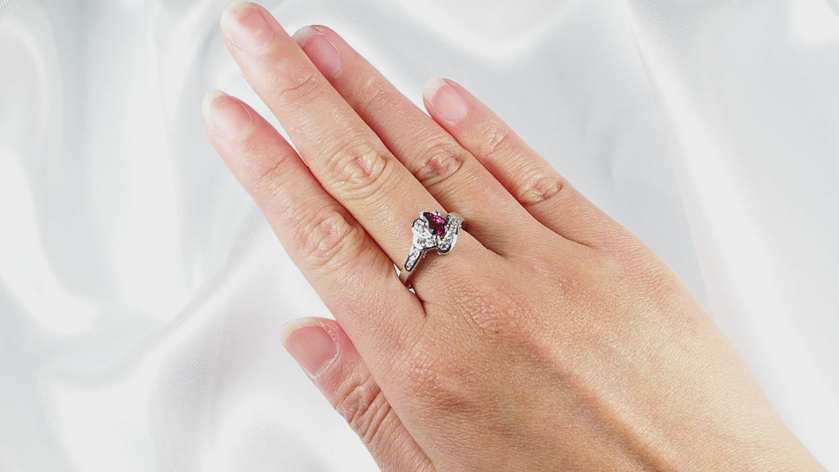 Wine Pink Rhodolite Garnet 925 Sterling Silver Ring,Gift for Her, Free Resizing