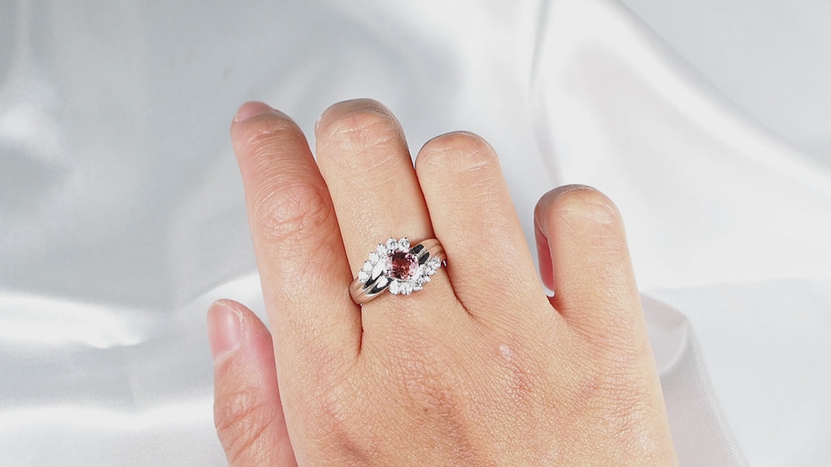 Soft Pink Gemstone Ring 925 Sterling Silver, Natural Tourmaline, Dainty Everyday Ring