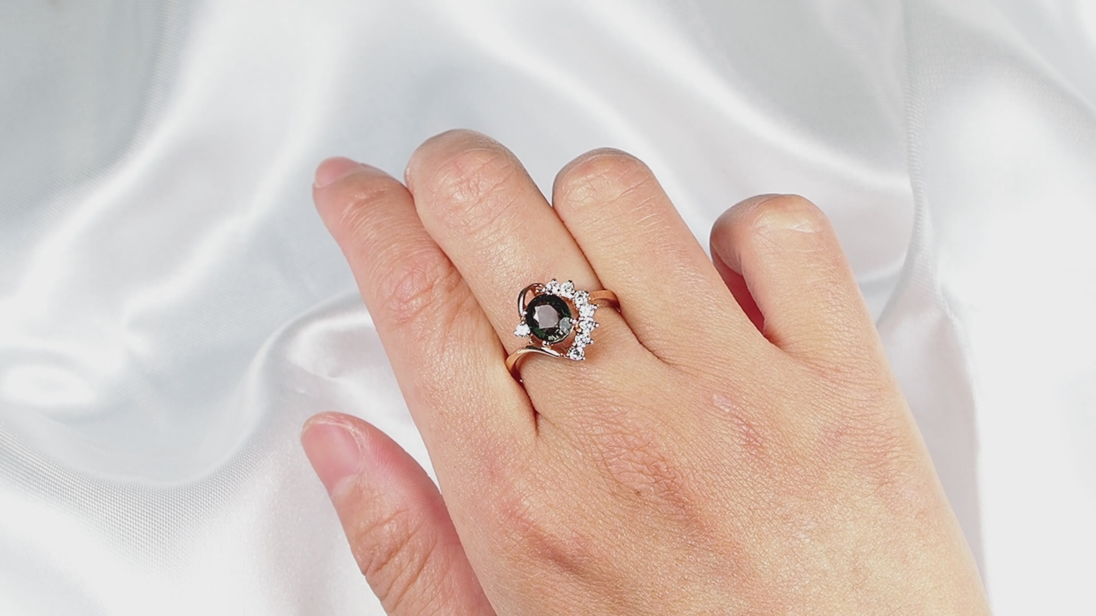 Dark Olive Green Tourmaline 925 Sterling Silver Ring,Natural Gemstone, Everyday Wear