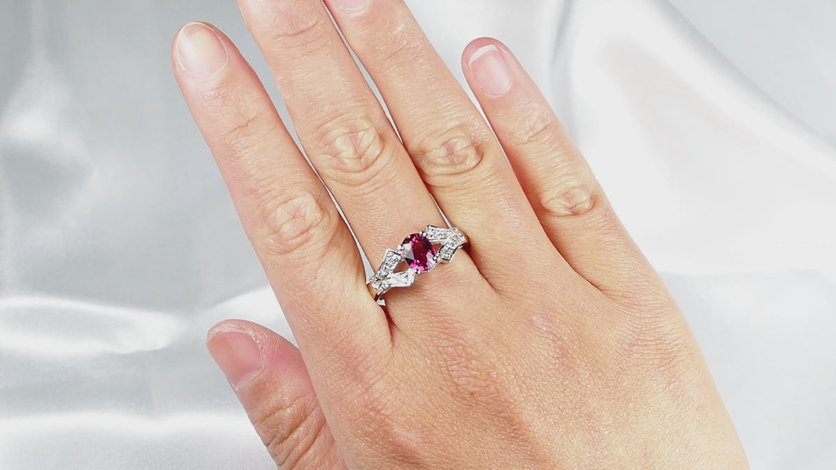 Sweet Pink Tourmaline Ring Sterling Silver 925, Dainty Everyday Ring, Gift for Her