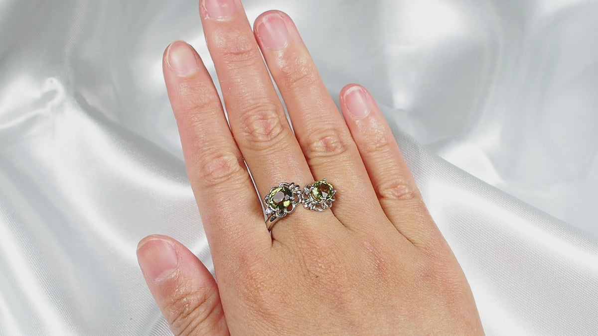 Chartreuse Green Tourmaline 925 Sterling Silver Ring,Everyday Minimalist Jewelry