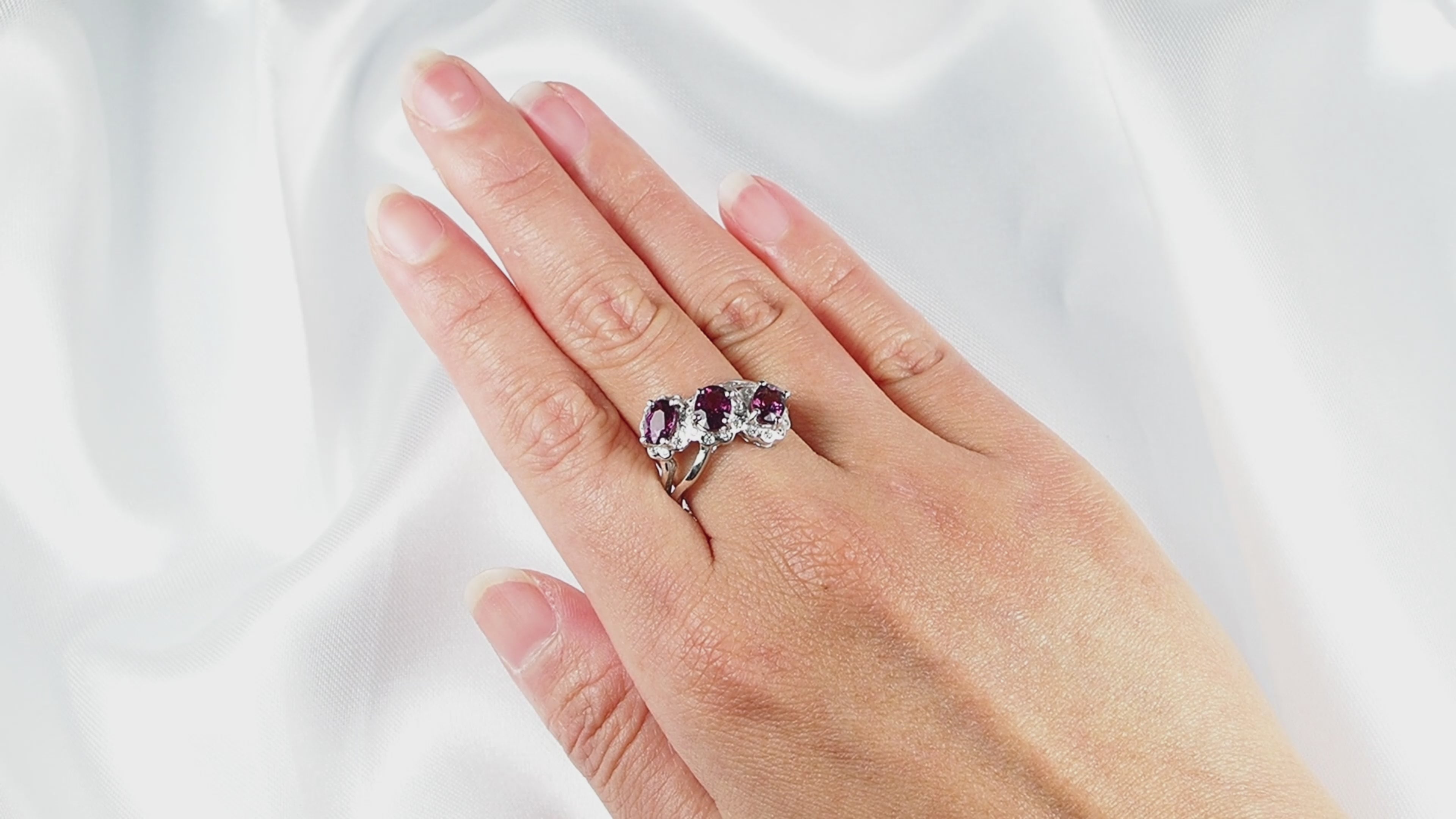 Rose Pink Rhodolite Garnet 925 Sterling Silver Ring, Everyday Jewelry, Gift for Her