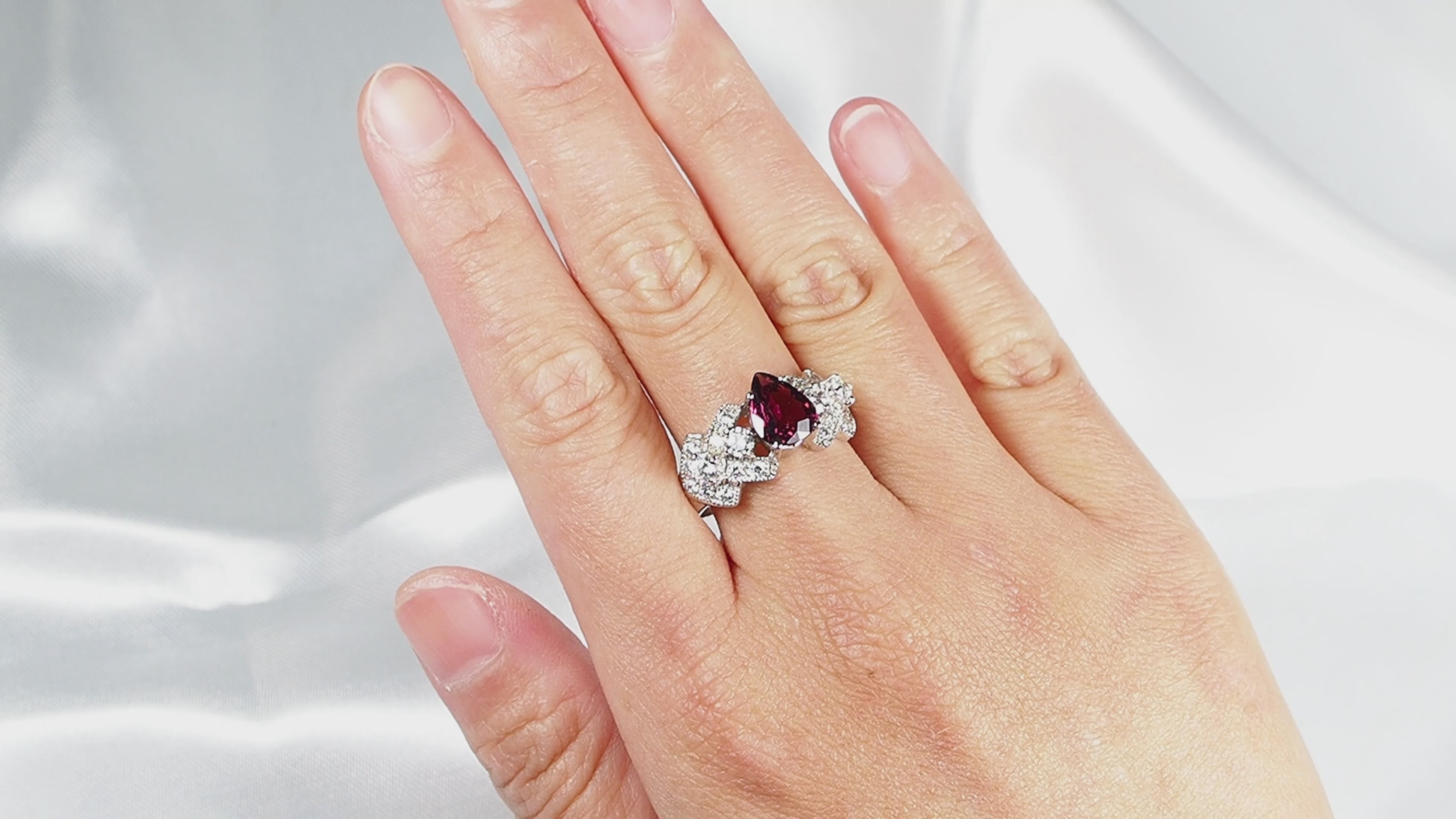 Pink Tourmaline Promise Ring Sterling Silver 925, Natural Gemstone, Free Resizing