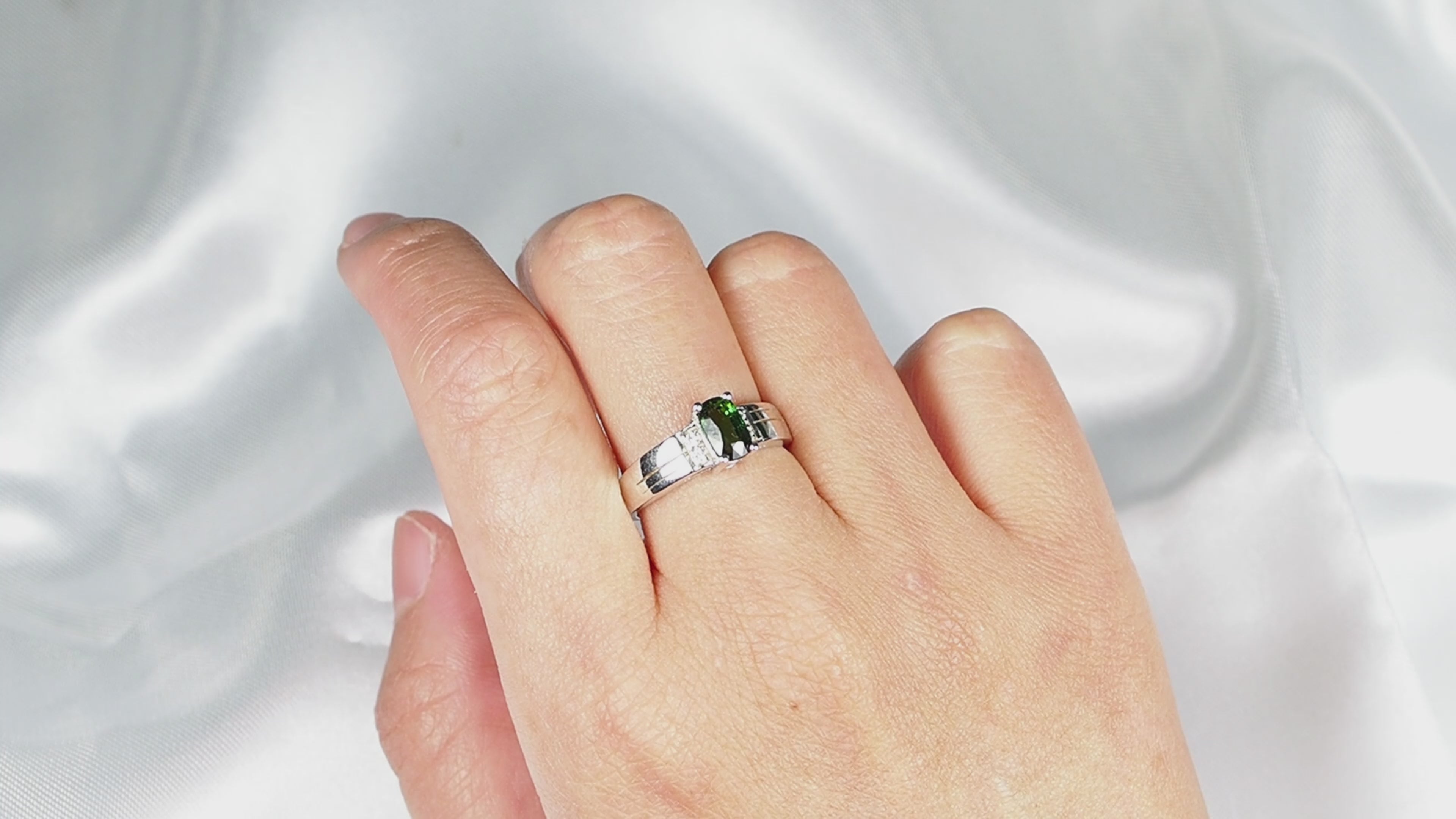 Forest Green Tourmaline 925 Sterling Silver Ring