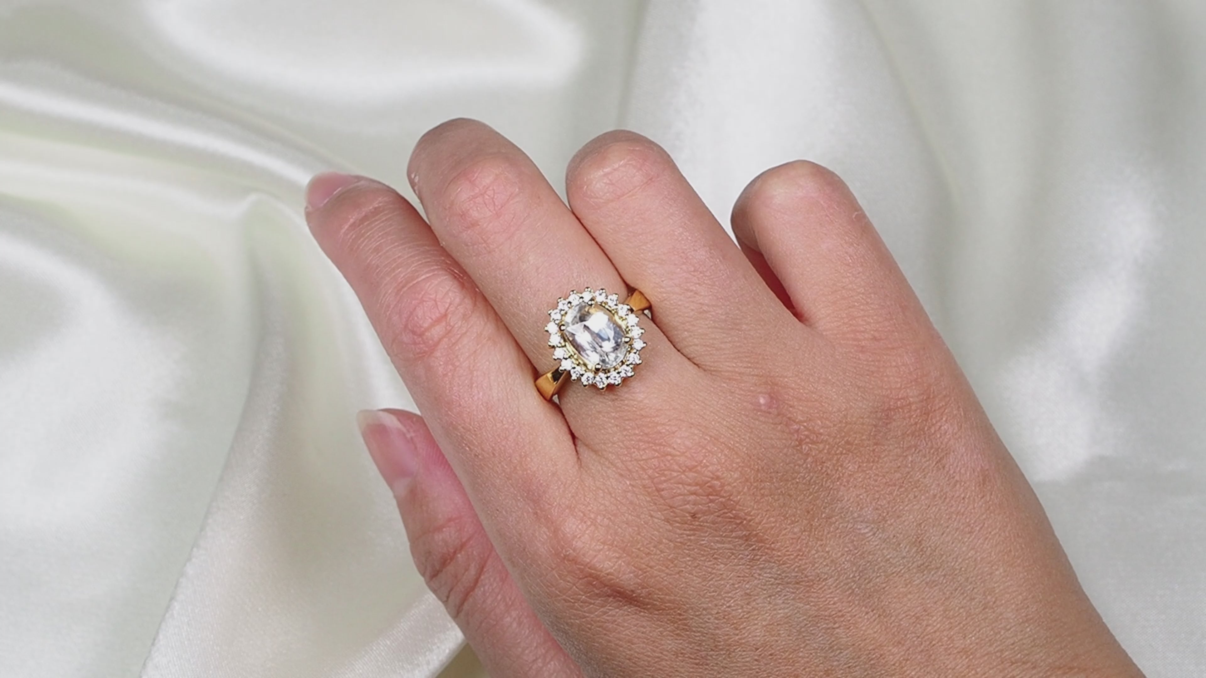 White Zircon 925 Sterling Silver Ring, Natural Gemstone, Minimalist Ring, Free Resizing