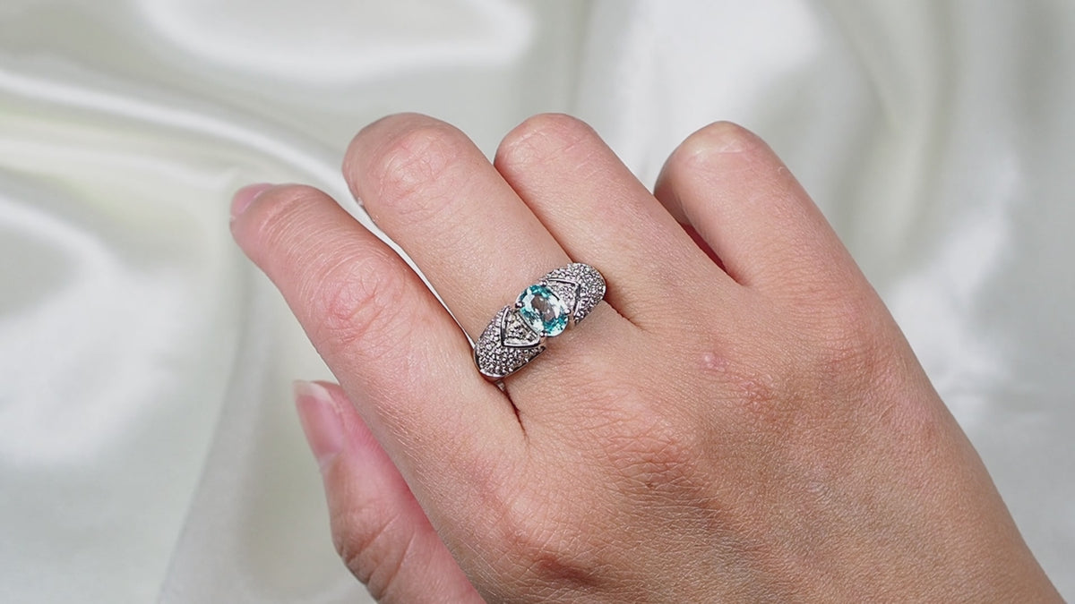 Natural Blue Zircon 925 Sterling Silver Ring, 925 Genuine Gemstone, Everyday Ring