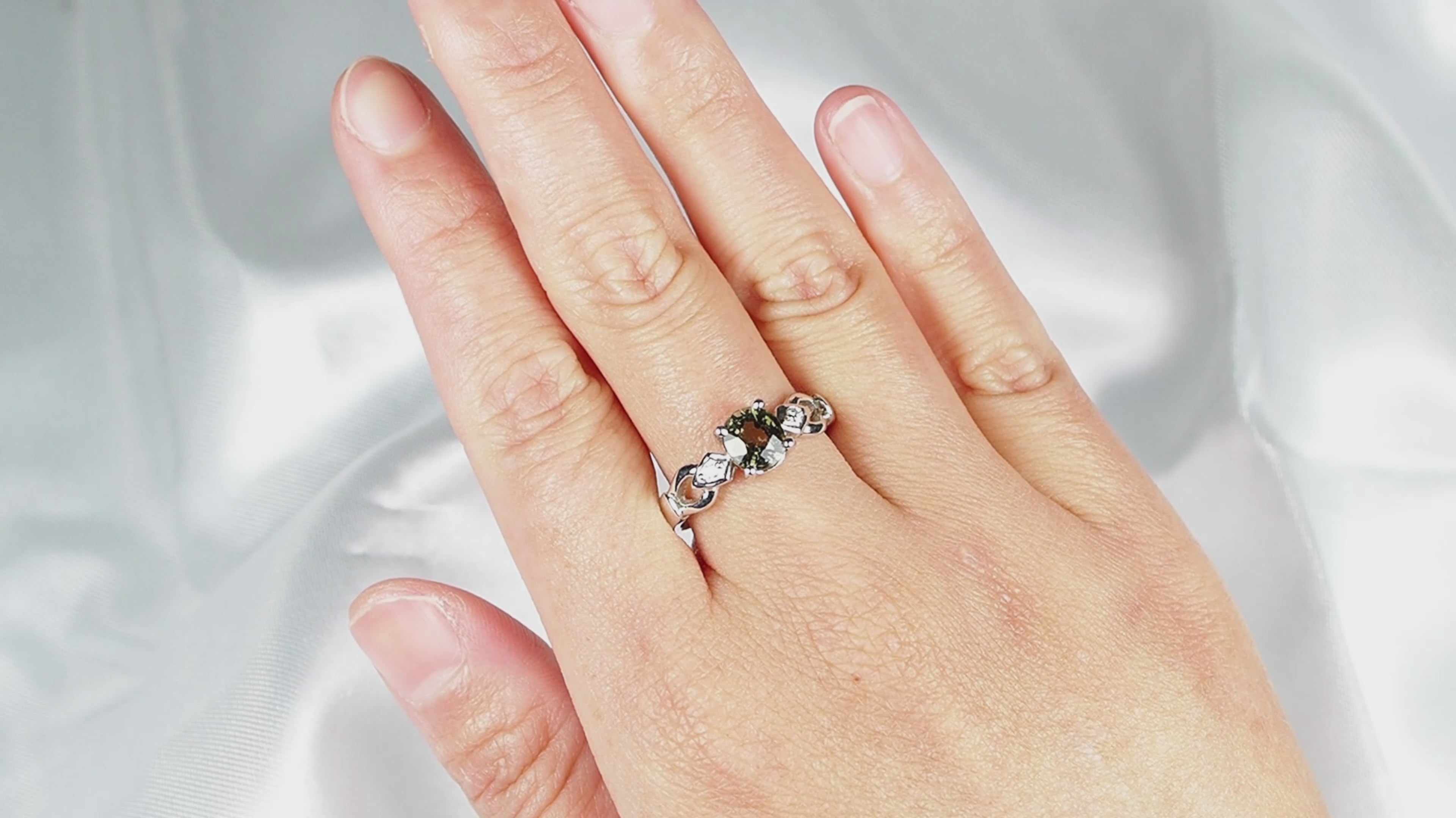 Olive Green Tourmaline 925 Sterling Silver Ring,Natural Gemstone, Free Resizing