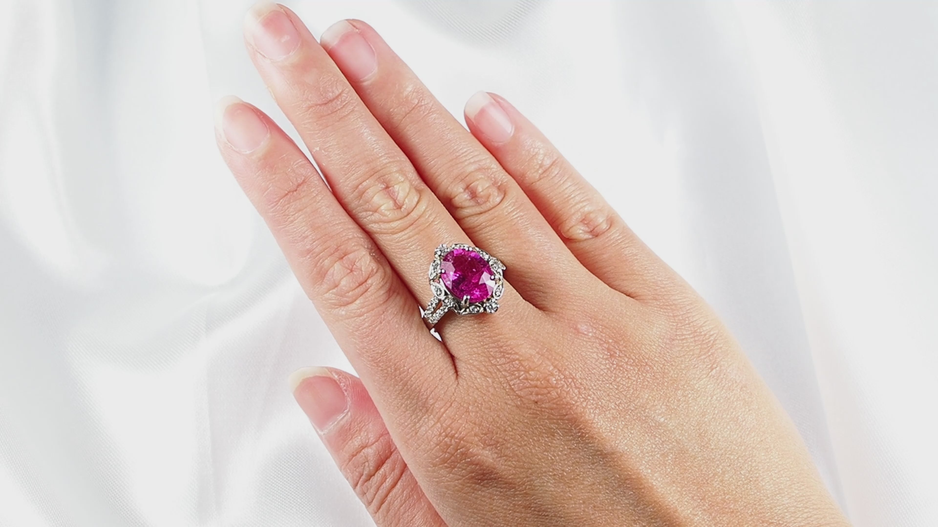 Vivid Purplish Rubellite Tourmaline 925, Dainty Everyday Ring, Gift for Her