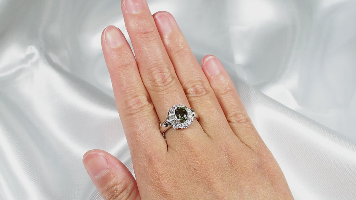 Yellowish Green Tourmaline 925 Sterling Silver Ring