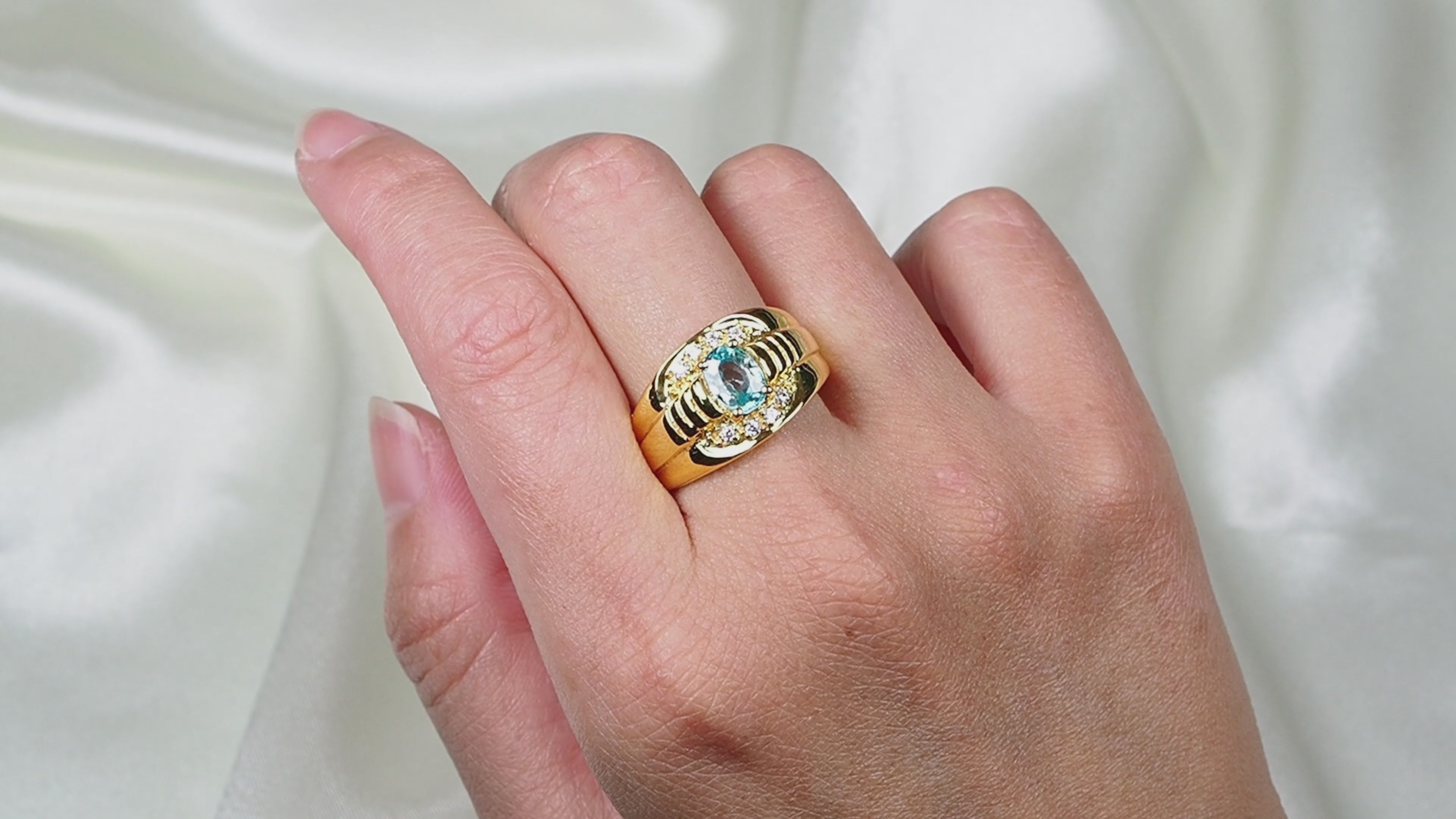 Blue Zircon 925 Sterling Silver Ring, Natural Gemstone, Free Resizing