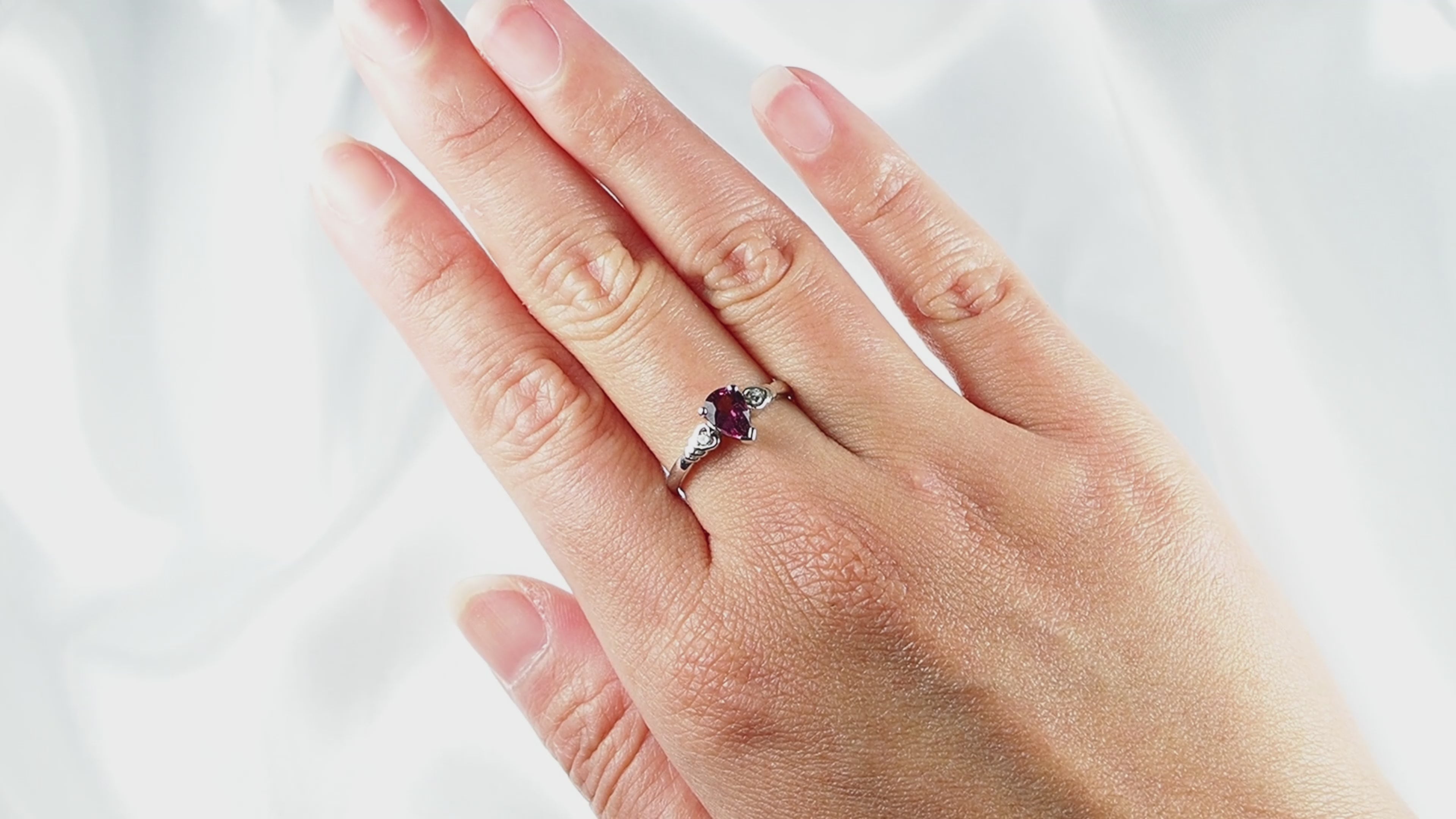 Orchid Rose Rhodolite Garnet 925 Sterling Silver Ring,Natural Gemstone, Free Resizing